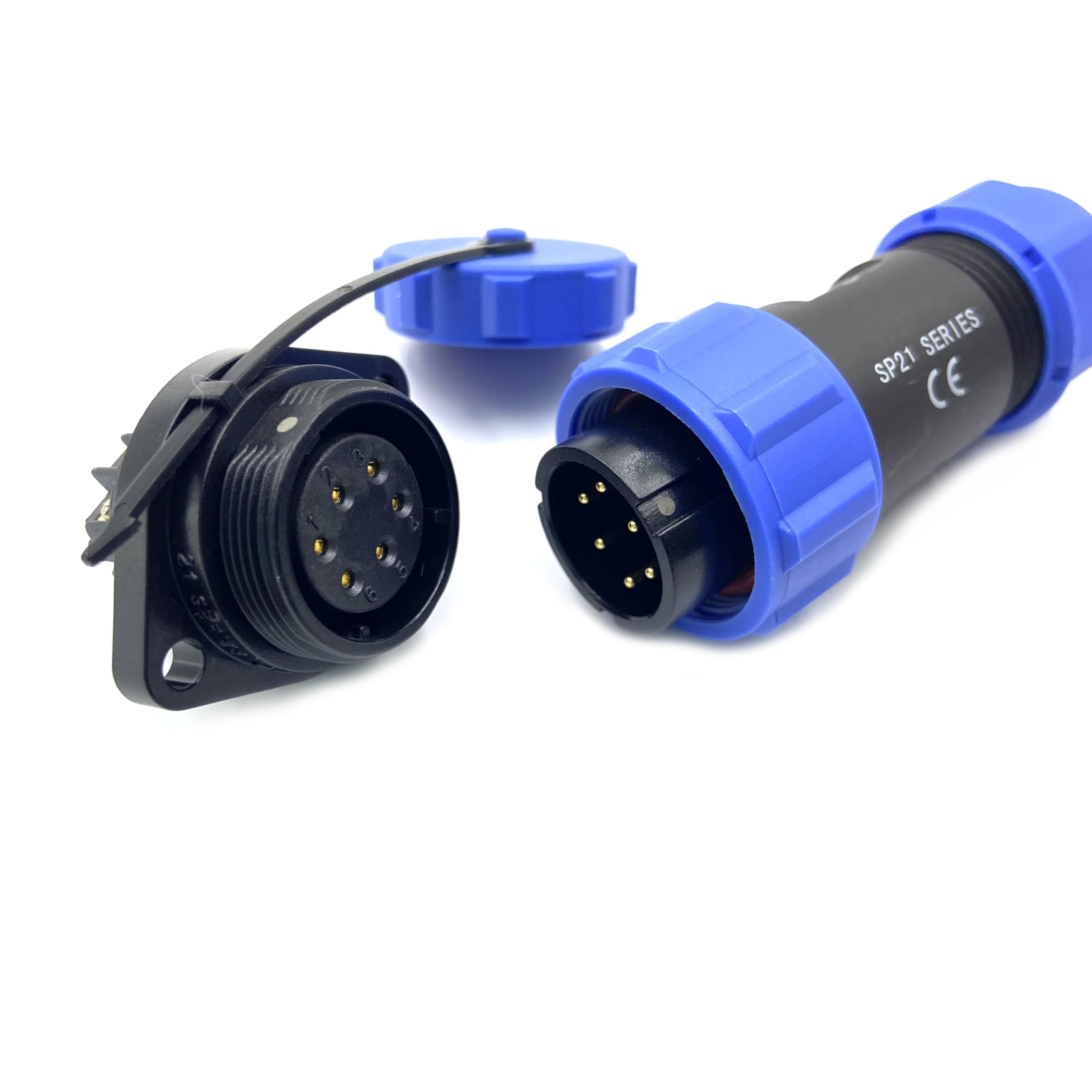 5 Connettori Aeronautici SP21 A 6 Poli, Impermeabili IP68, 500V 25A, Senza Saldatura, Per Illuminazione Esterna E Cablaggi