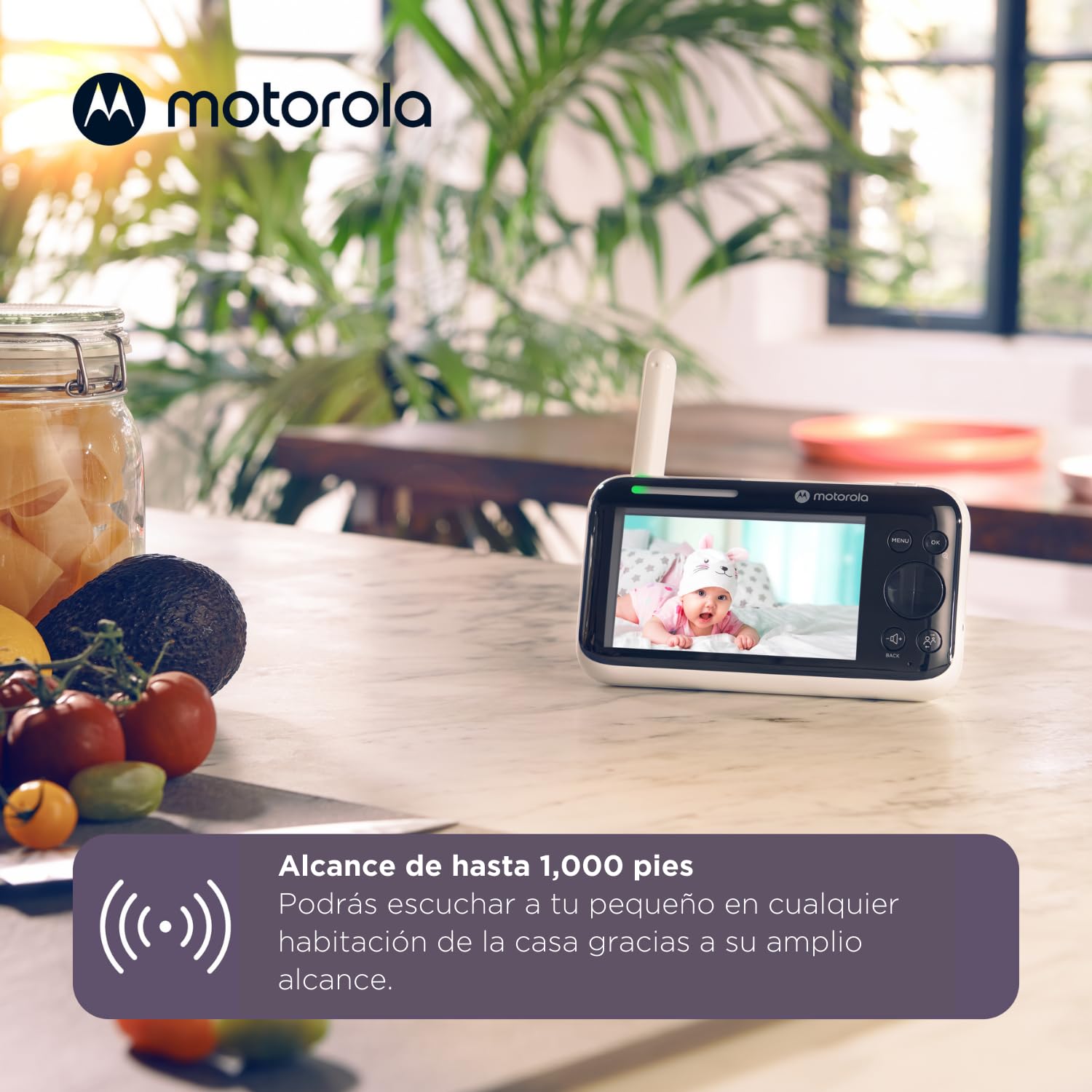 Motorola Nursery Moniteur vidéo pour bébé PIP1500 Connect 5,0" avec Wi-FI, Vision Nocturne Infrarouge, Communication bidirectionnelle et Surveillance de la température - Connexion Full HD 1080p