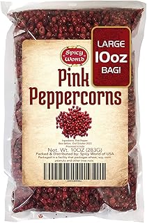 Spicy World Pink Peppercorns 10 oz - Exquisite Flavor, Premium Whole Pepper | Steam Sterilized | Non-GMO | Perfect for Gourmet Dishes and Seasoning
