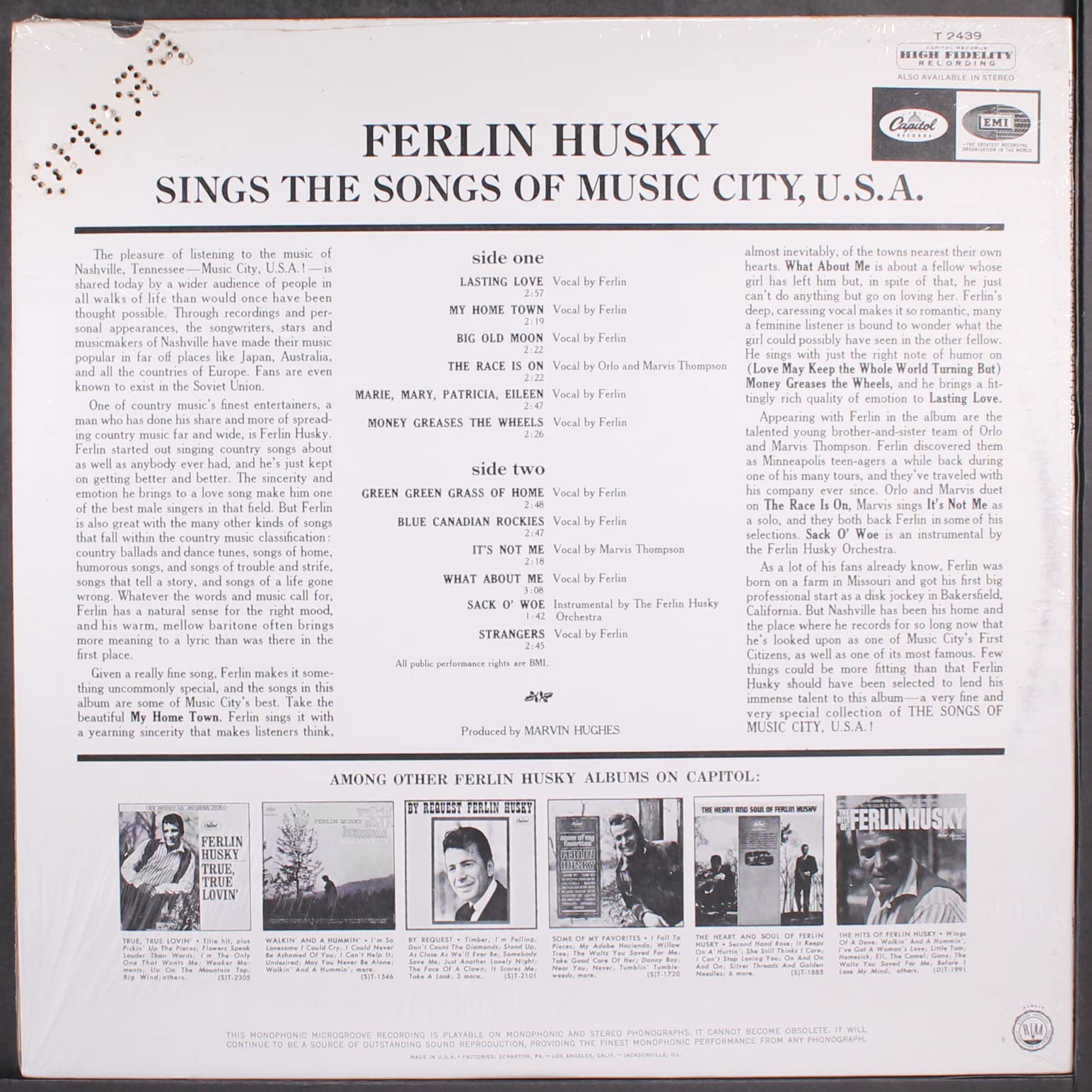 sings the songs of music city, u.s.a. LP