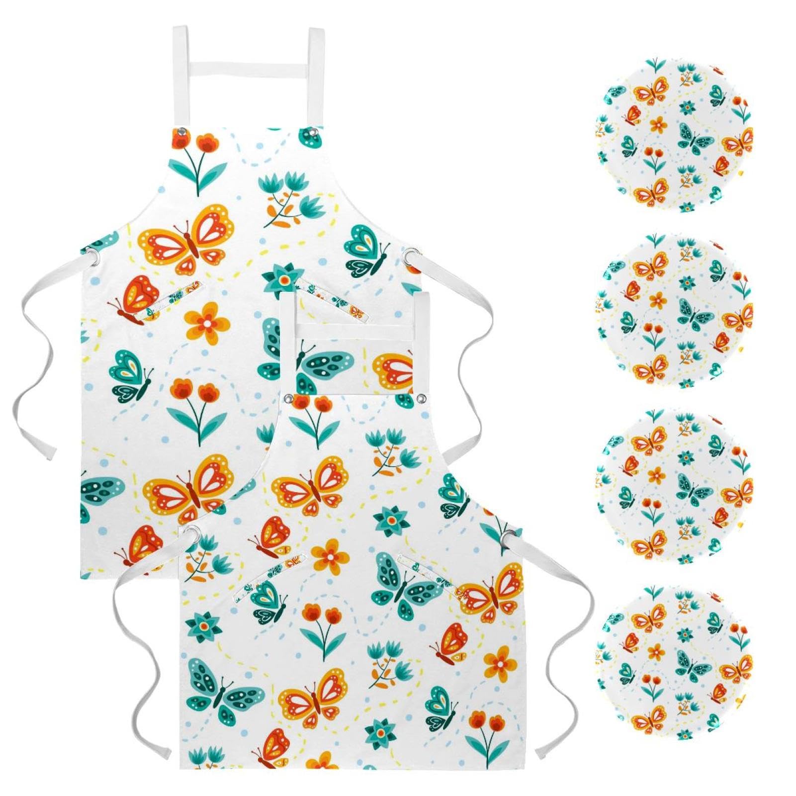 Tablier de serveuse multicolore avec 4 broches ajustables - 7