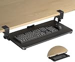 Plateau de clavier sous le bureau avec tiroir de rangement Large C-Clamp 26.8”(31” Y compris les pinces) x 11.8” Tiroir d'ordinateur de la plate-forme glisser hors clavier & - Le bac à souris. DSF7CT