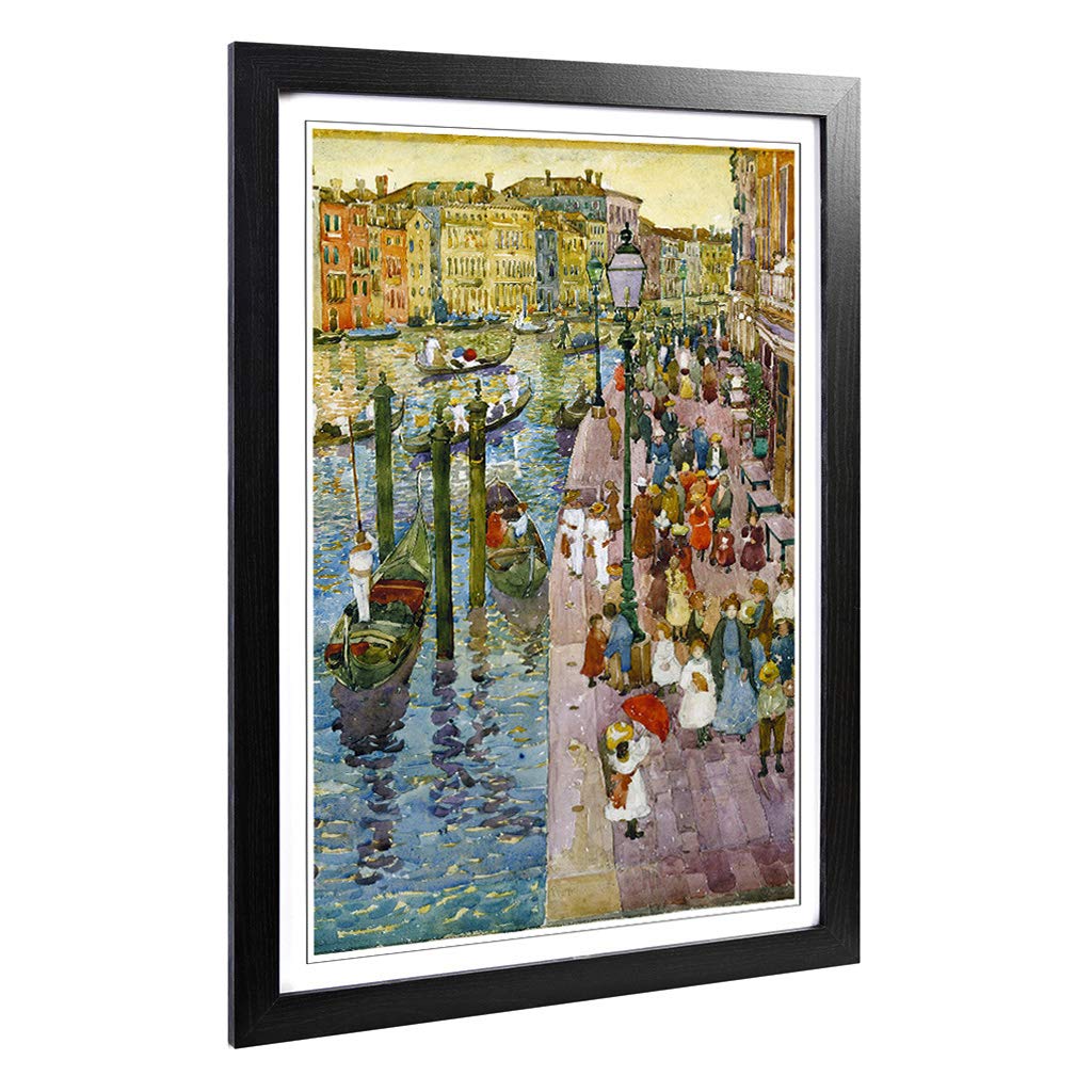 Big Box Art Framed Print of Maurice Pendergrast Terra Grand Canal Venice Design | Wall Art Picture | Home Decor for Kitchen, Living Room, Bedroom, Hallway, Black, A2 / 24.5x18 Inch / 62x45cm