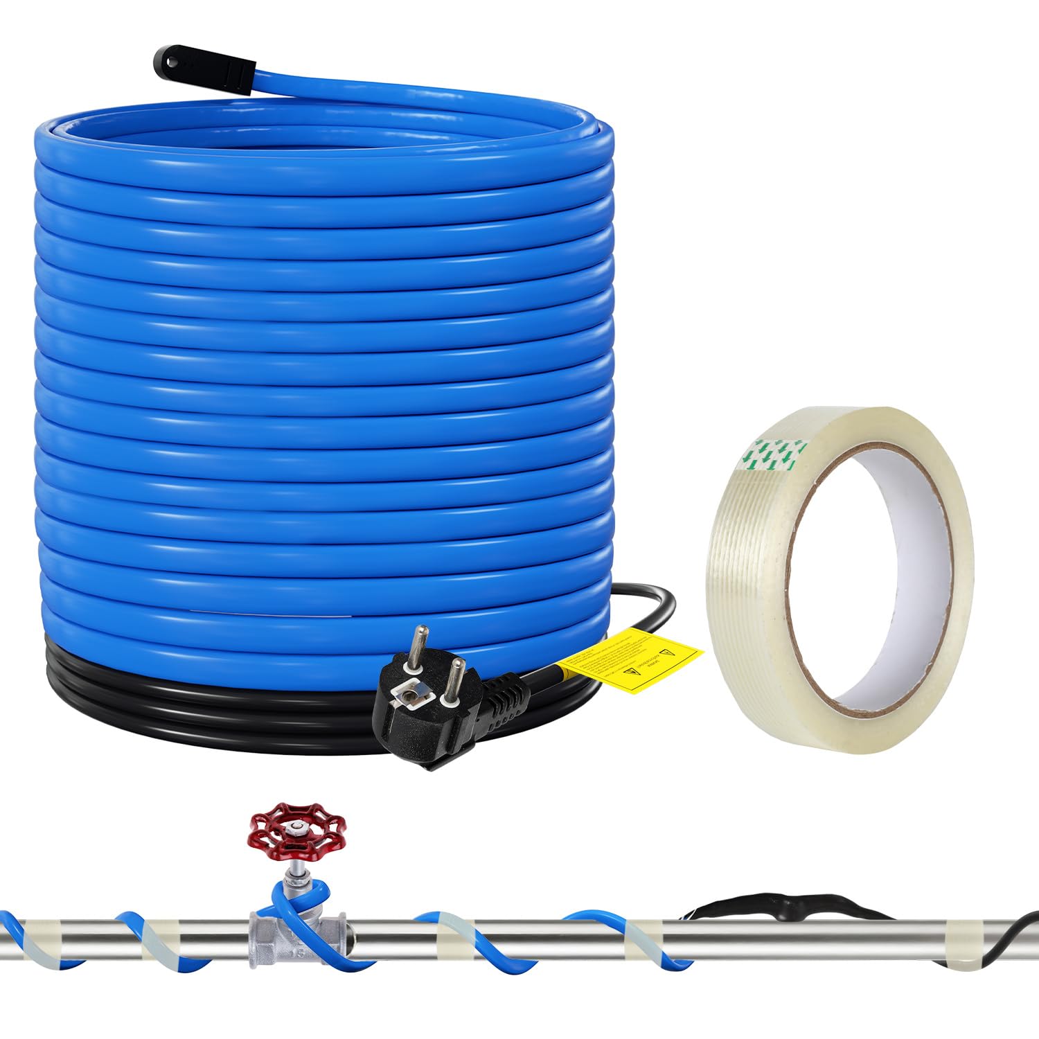 Cable calefactor (2 m, 34 W, autorregulable, protección contra