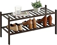 Vista 18 de Zapatero de bambú de 6 niveles para entrada, apilable, resistente, multifuncional, zapatero independiente para dormitorio, pasillo, armario