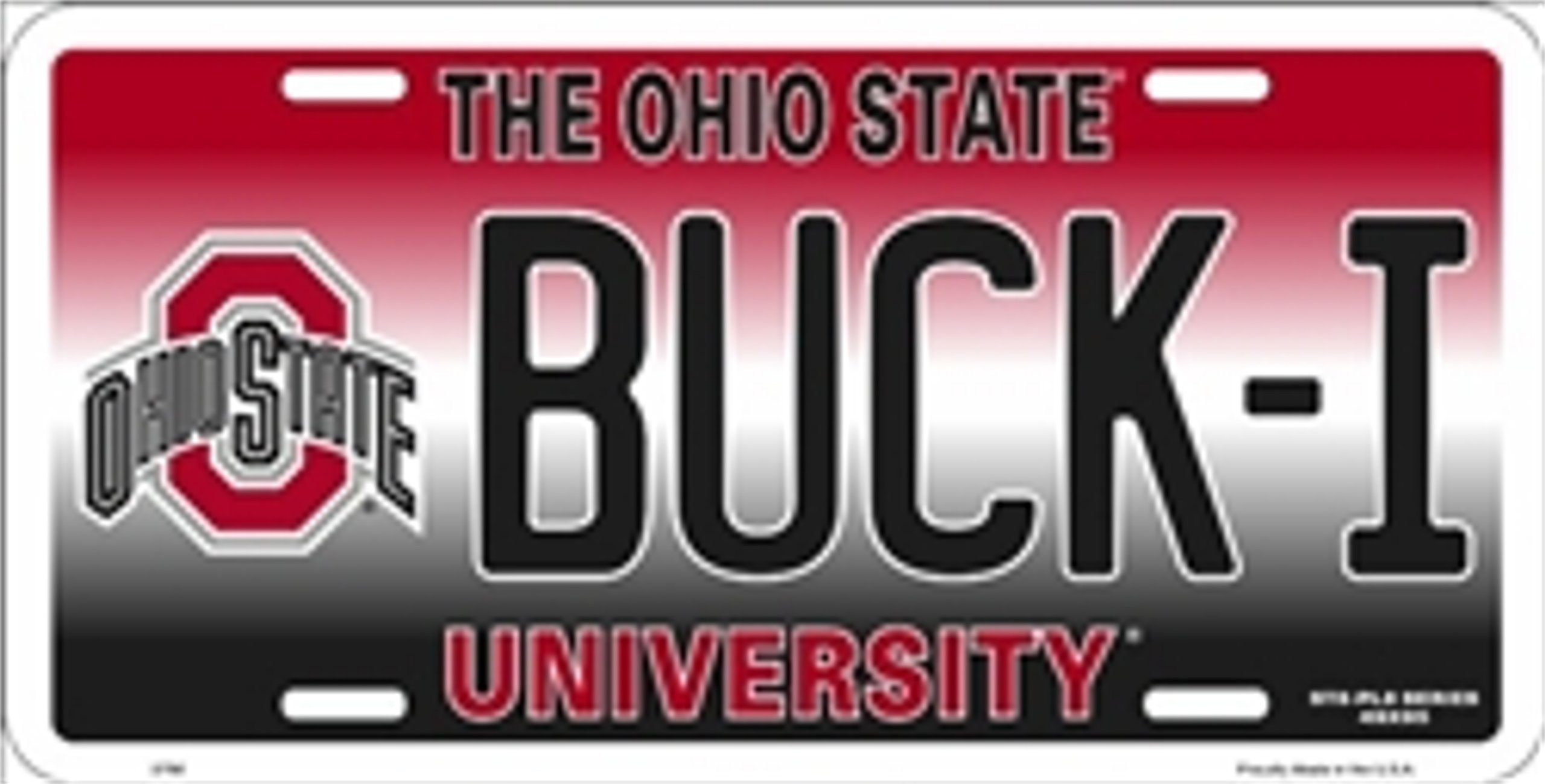 NCAA University of Ohio State BUCK-I Buckeyes Car License Plate Novelty Sign