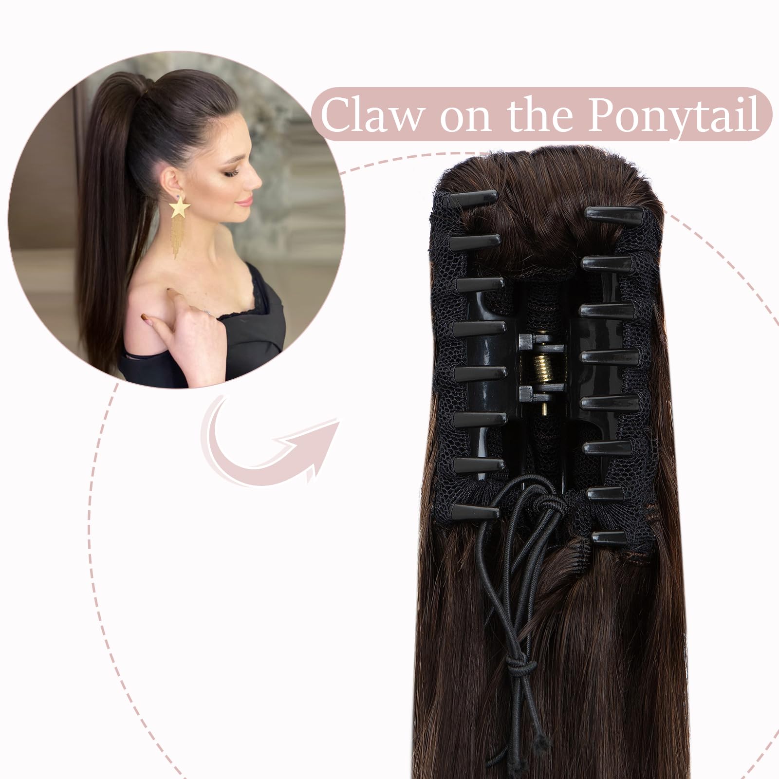 SEGOHAIR Claw Clip Ponytail Hair Extensions Human Hair - Image 2