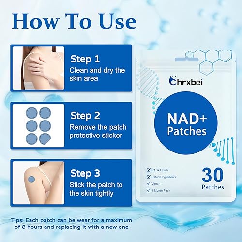 Miniatura 7 de 60 unidades NAD+parches para mujeres y hombres, Kind NAD+Patch Fórmula de ingredientes naturales, paquete de 2 meses