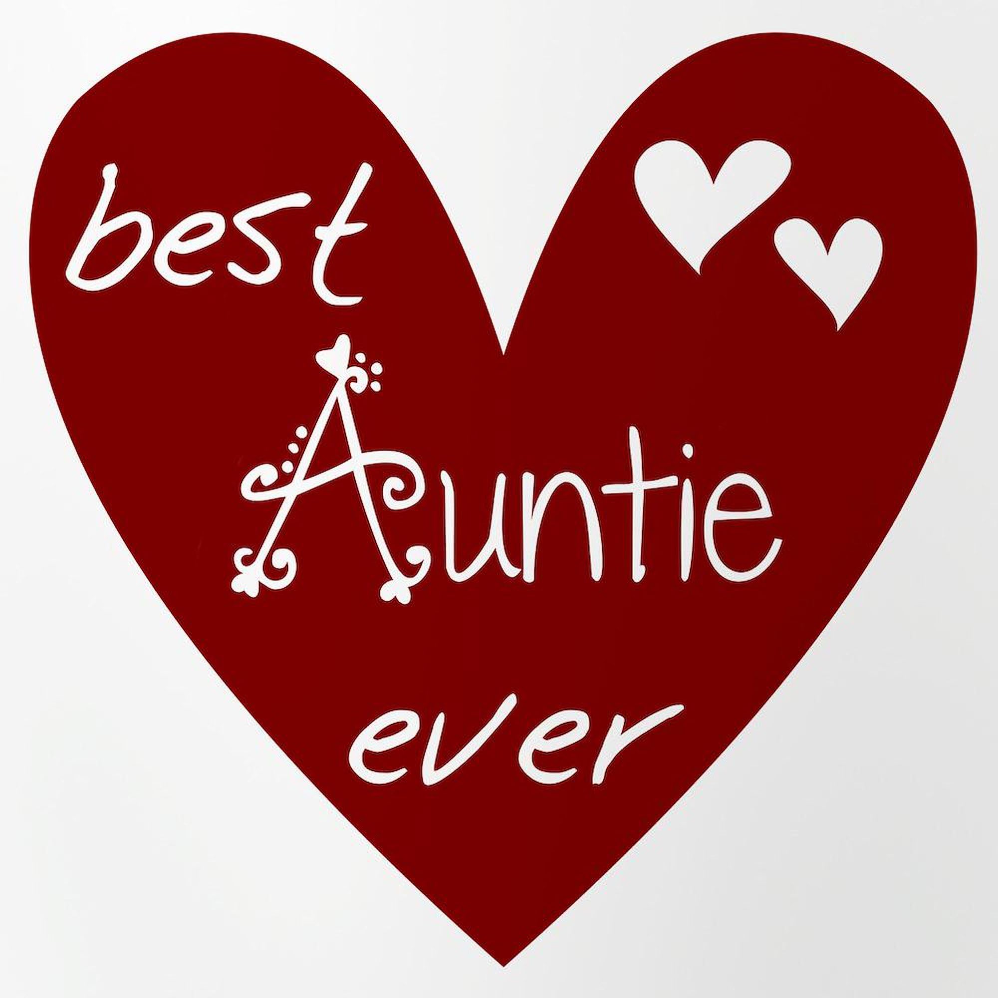 CafePress Red Heart Best Auntie Ever Pint Glass, 16 oz. Drinking Glass