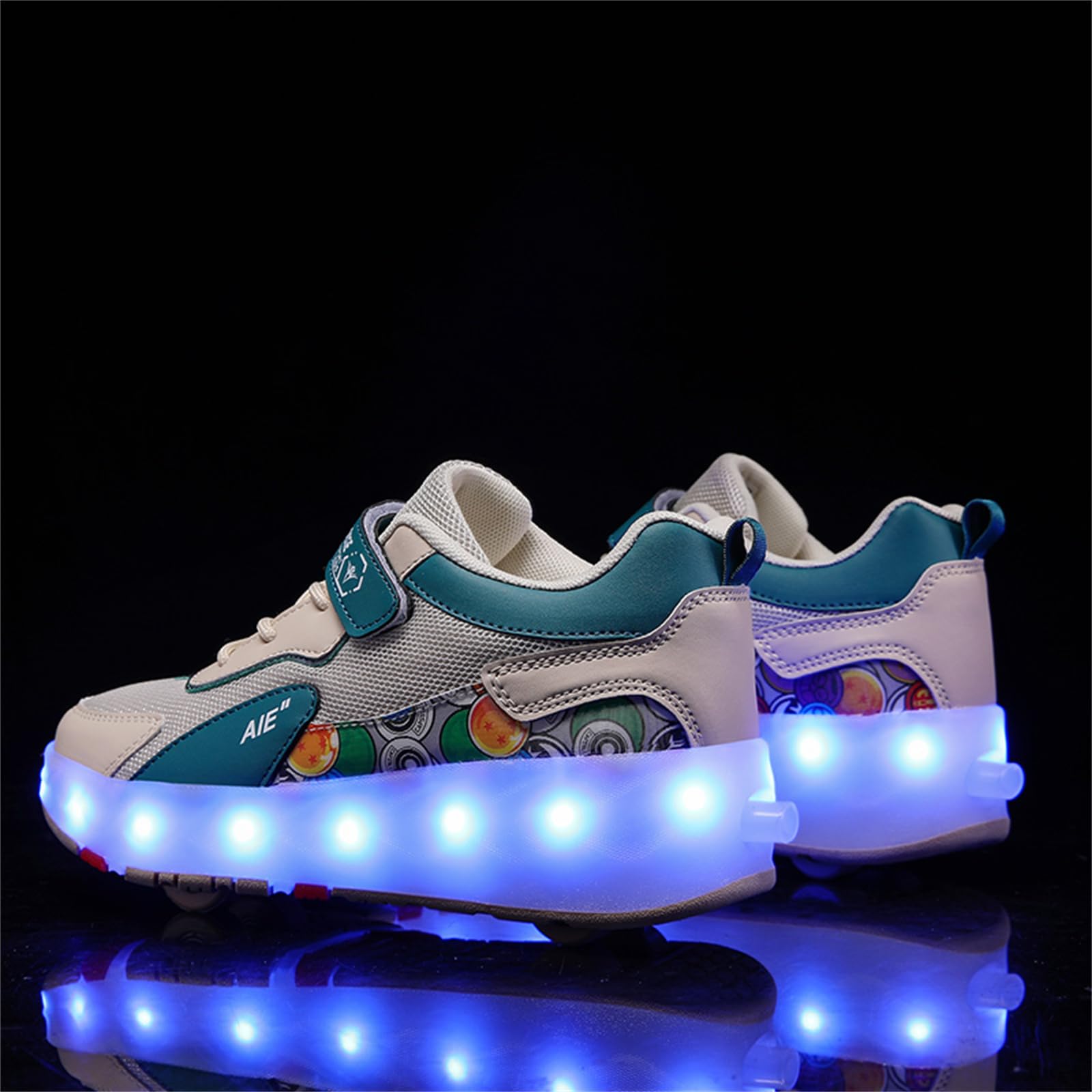 Mateju Chaussures à roulettes Fille Garçon, 2 en 1 Patins à roulettes Rétractable Enfant avec 4 roulettes Chaussures de Skateboard Réglables Adolescents pour Homme Femme 30-42 EU