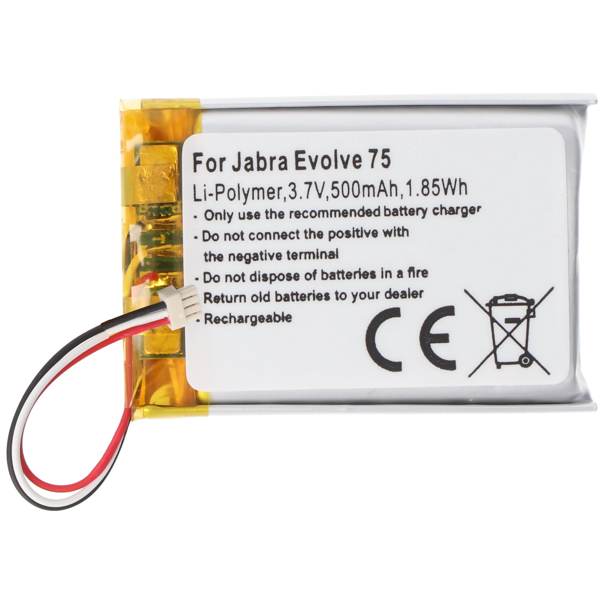 HEUE-Batterie Lipo Rechargeable De Rechange Pour Jabra Evolve 75 Evolve2 65 Heaset Ahb572535pst 580 Mah 3 7 V