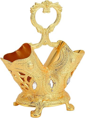 Soporte para utensilios de cocina vintage, soporte dorado para utensilios de cocina para encimera, organizador de utensilios de metal, organizador