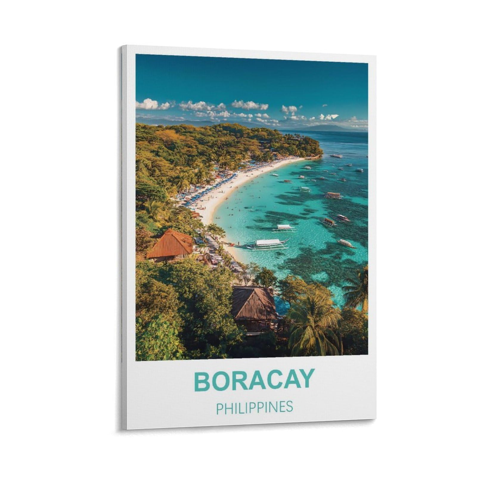 FJIWECWSQ Boracay Philippines Vintage Travel Posters 08x12inch(20x30cm) Canvas Wall Art Painting Prints