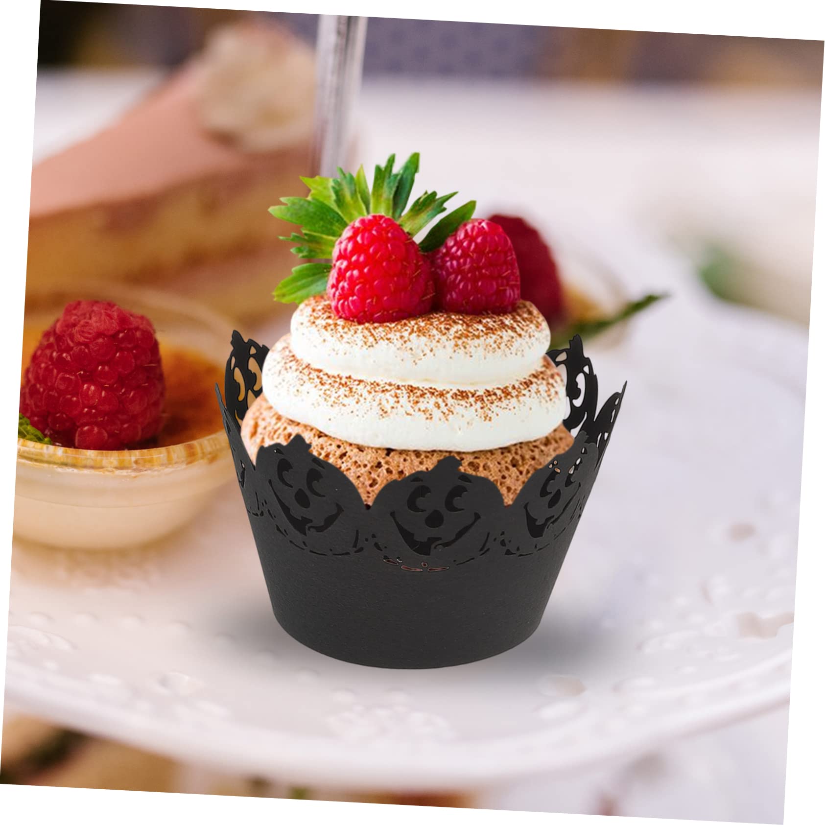 Cabilock 120 Piezas Vaso De Papel Hueco Decoraciones De Pastel De Oro Papeles De La Magdalena Envolturas De Magdalenas Sombrero De Copa Decoraciones De Fiesta De Halloween Papel De