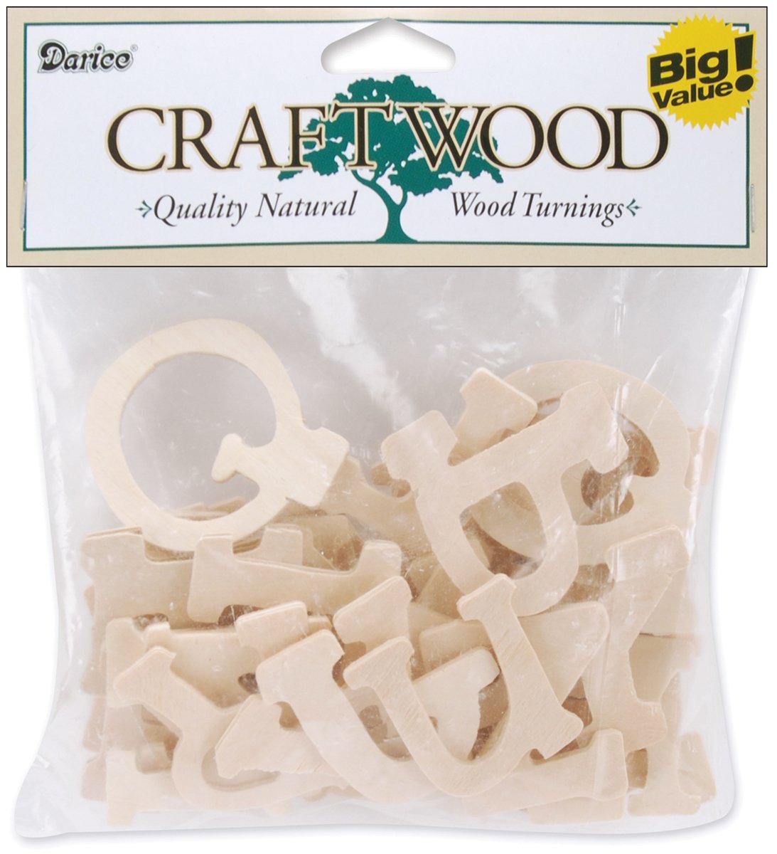 Darice Casual Day 9181-18 Wooden Full Alphabets with Xtras