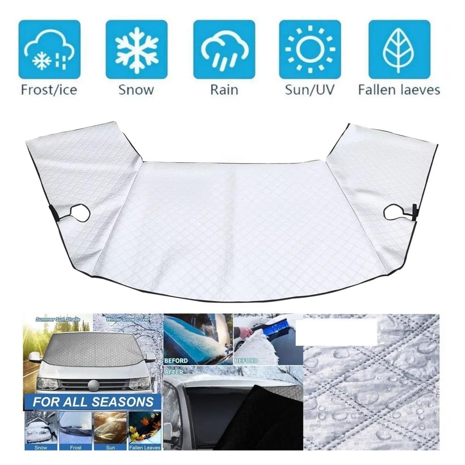 Copriparabrezza Inverno Esterno per VW T7 Argento Parabrezza per Auto Scudo per Il Sole Copertura Invernale Ghiaccio Gelo Protezione Esterna Neve Accessori