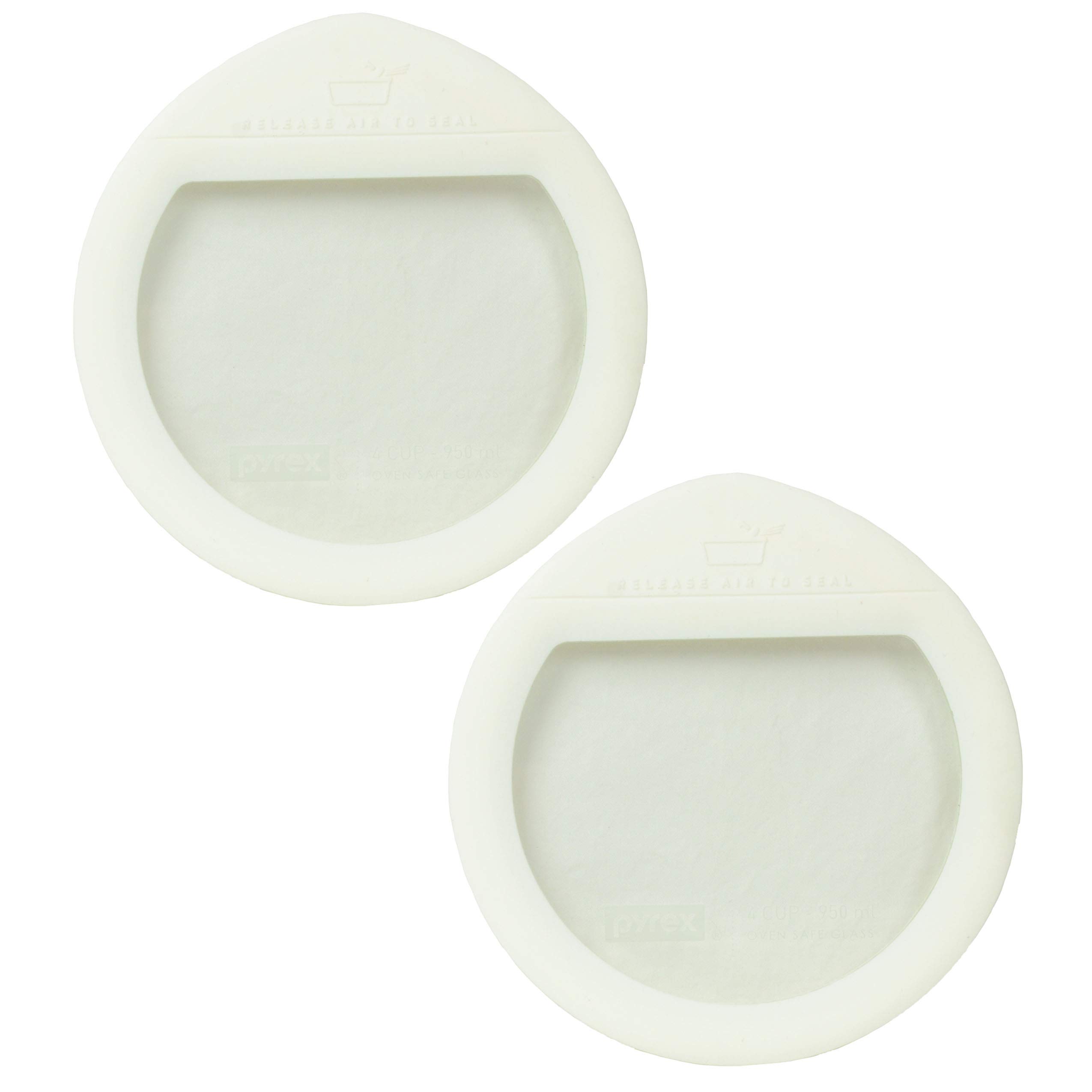 PyrexOV-7201 Ultimate 4-cup White Silicone with See-Through Glass Lid Cover - 2-Pack