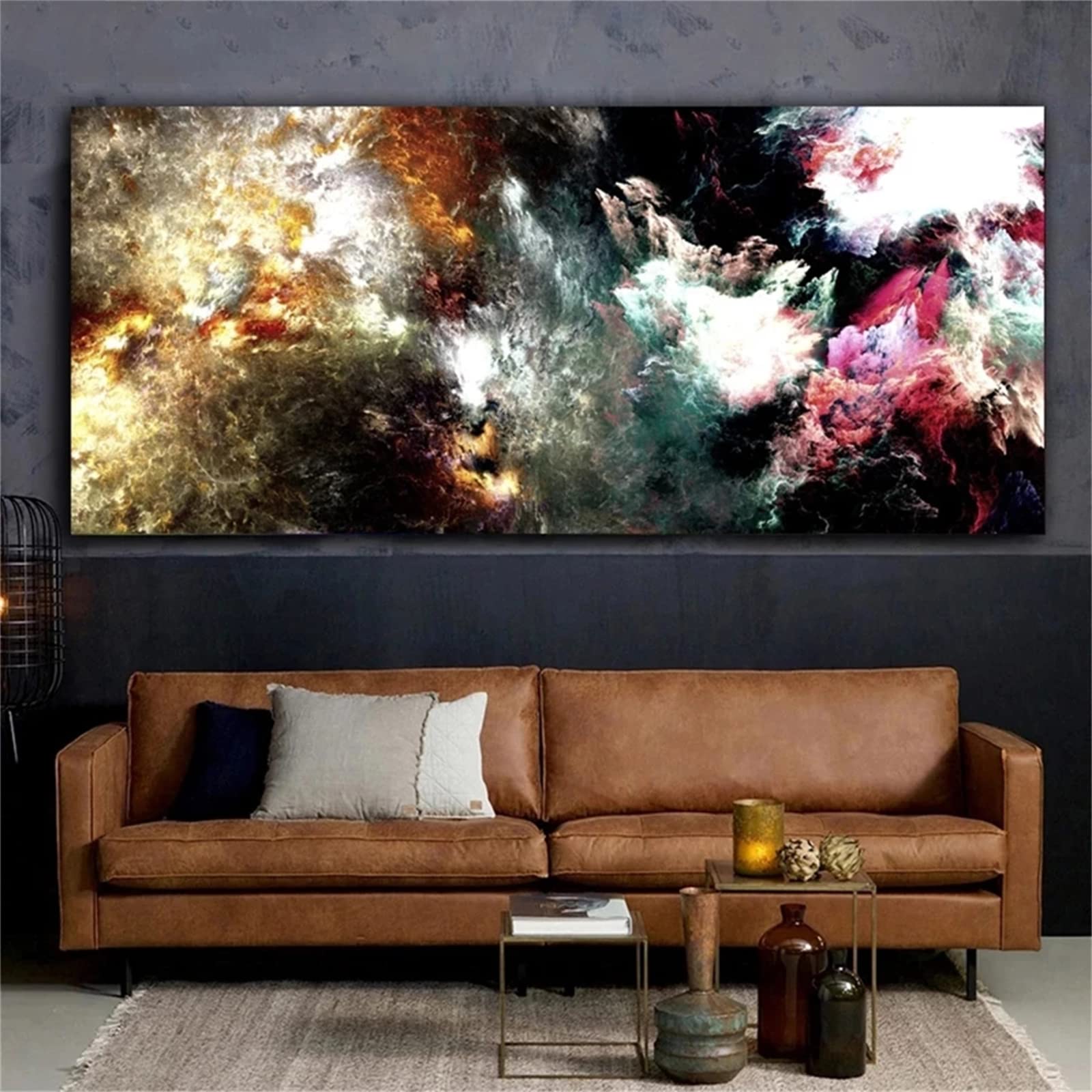 DIY zestawy do malowania diamentami 5D, pełne wiertło diamentowy obraz dla dorosłych i dzieci, kryształ górski haftowanie obrazy do dekoracji ścian domu - 60 x 120 cm / 24 x 47 cali (abstrakcyjne ciemne chmury)