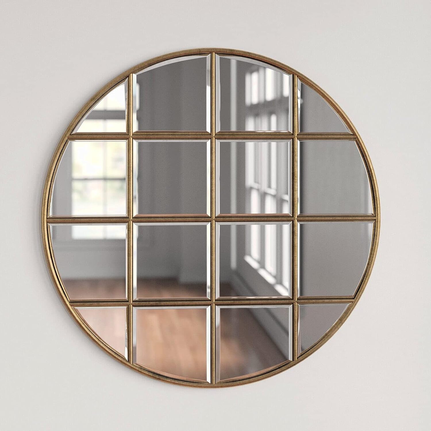 Swaffham Windowpane Beveled Wall Mirror, Mount Type Wall
