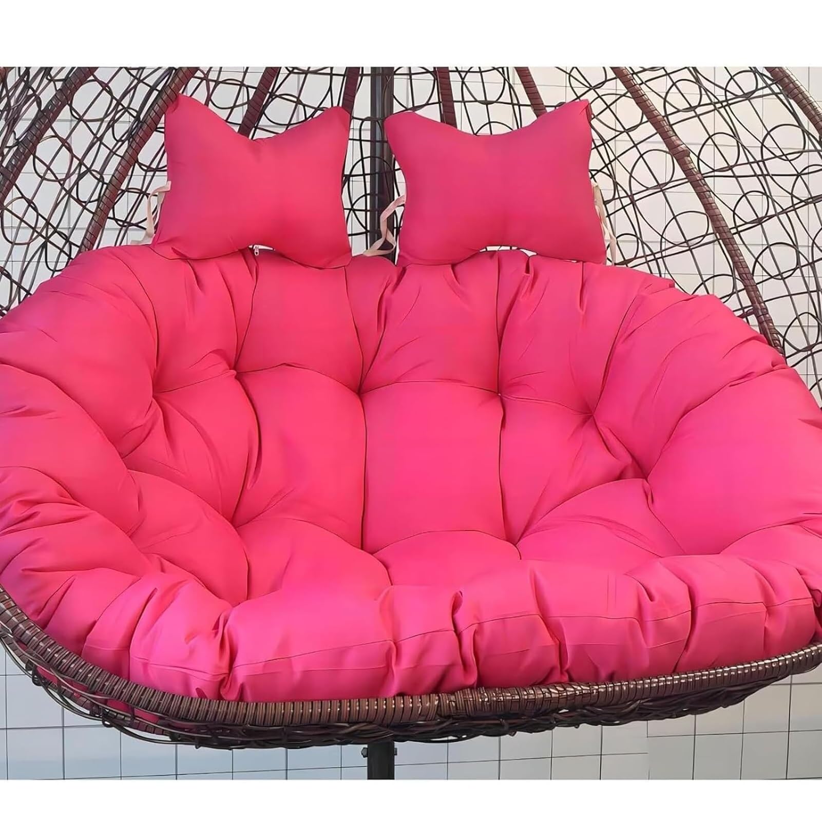 Chaise œuf suspendue d'extérieur – Balançoire de table de rechange pour double panier – Hamac pour 2 personnes – Résistant aux intempéries et design confortable