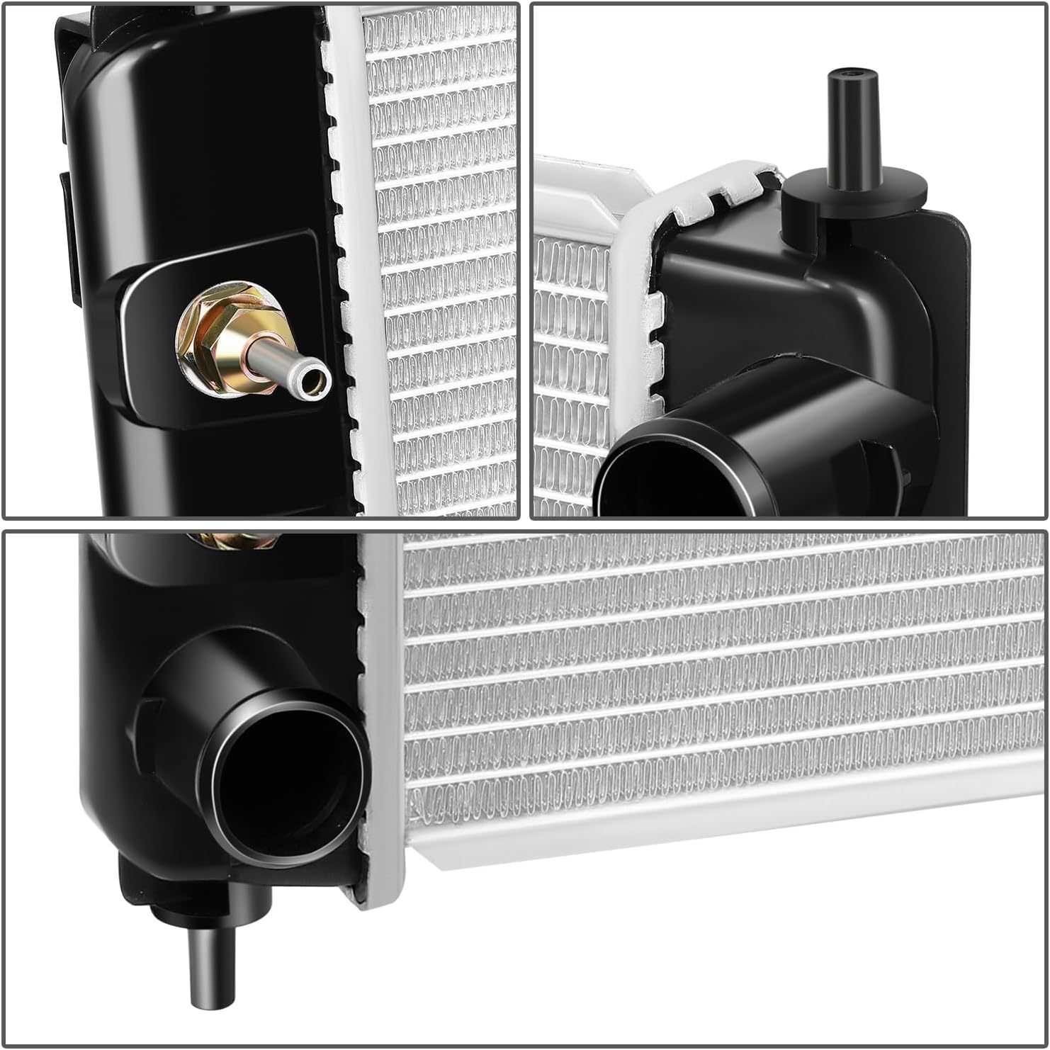 DNA Motoring OEM-RA-2988 Aluminum Radiator Compatible with 07-18 Altima AT,26-3/8" W X 16-1/8" H X 11/16" D, 1-3/8" Inlet / 1-3/8" Outlet