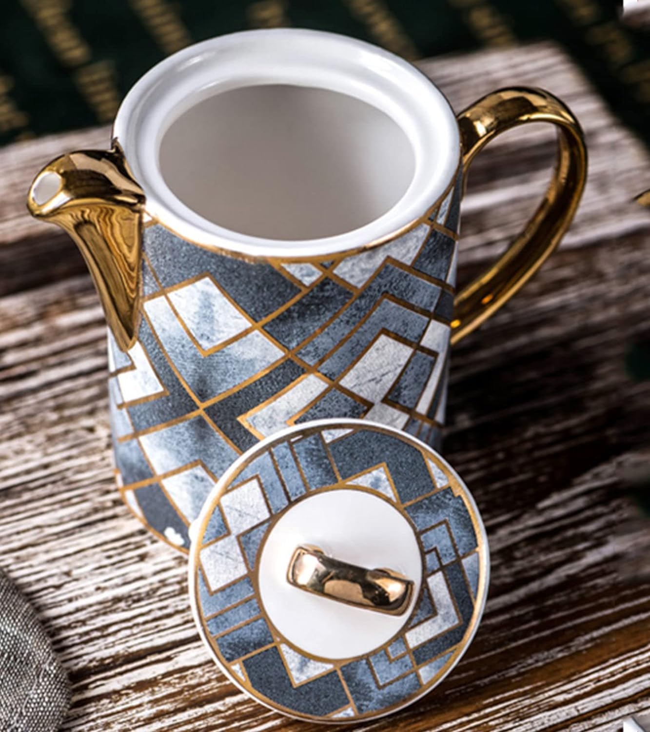 Ceramiczna cukiernica, ceramiczna cukiernica z pokrywką i dzbankiem na mleko, mlecznik i zestawy do cukru, śmietanka i cukiernica, dzbanek na śmietankę, dzbanek na cukier, zestaw do serwowania kawy, d