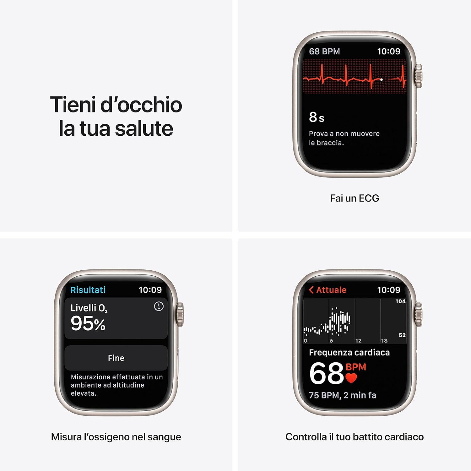 Apple Watch Series 7 (GPS) Cassa 45 mm in alluminio color galassia con  Cinturino Sport color galassia - Regular : Amazon.it