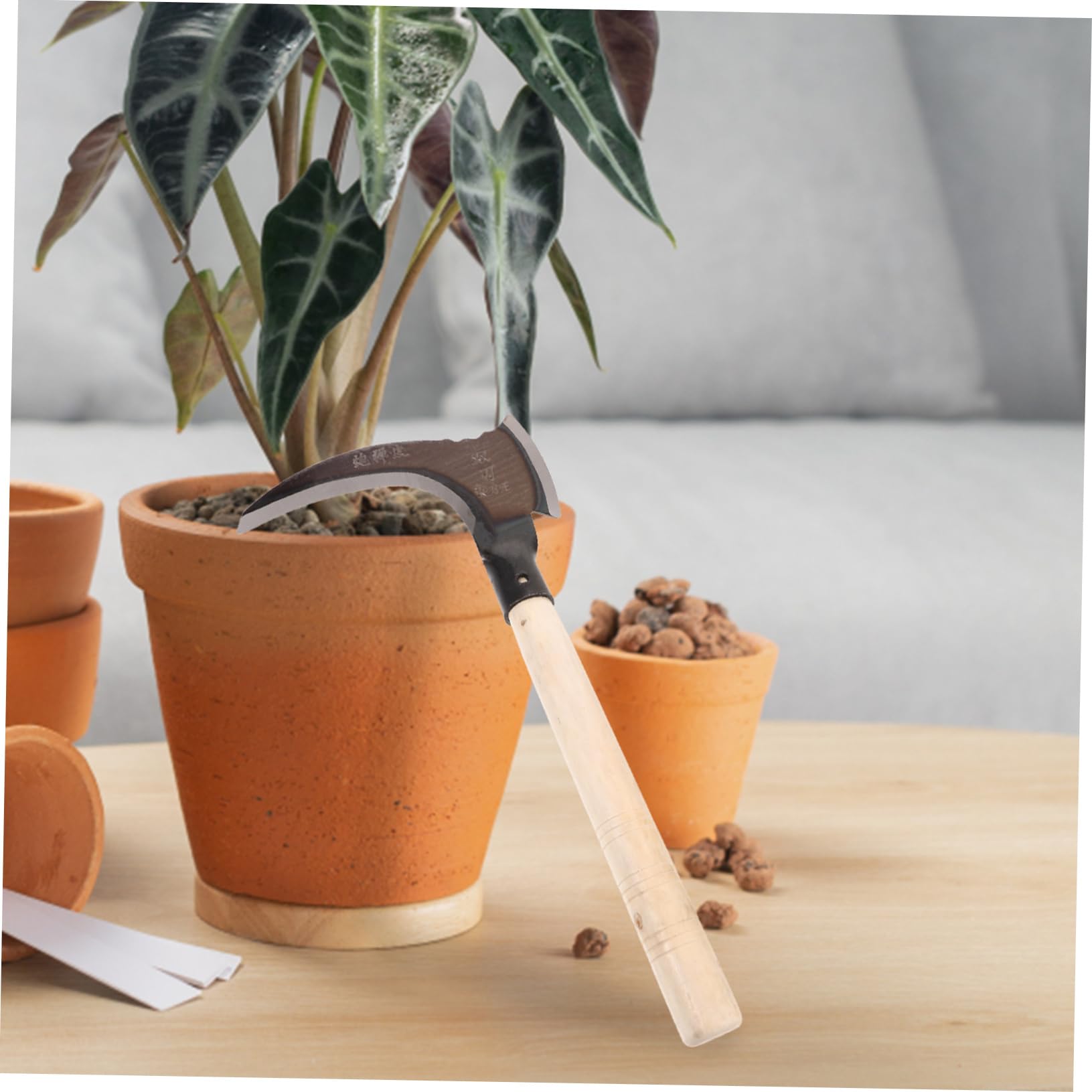 NOLITOY 1 Set Reaping Garden Tools Gardening Part Large Reusable Farm Agricultural Reaping Hook Portable Double Edge Reward Wood Head