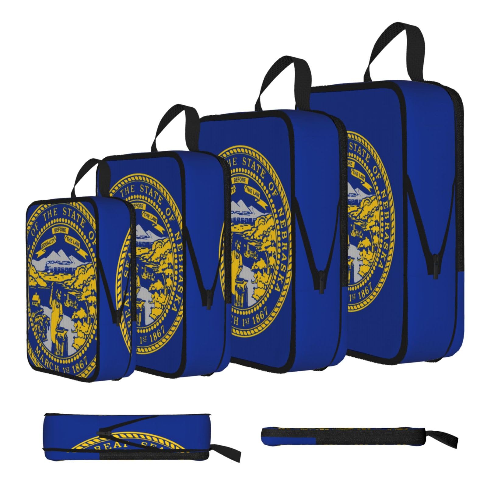 Nebraska Flag Compression Packing Cubes 4 Piece Set