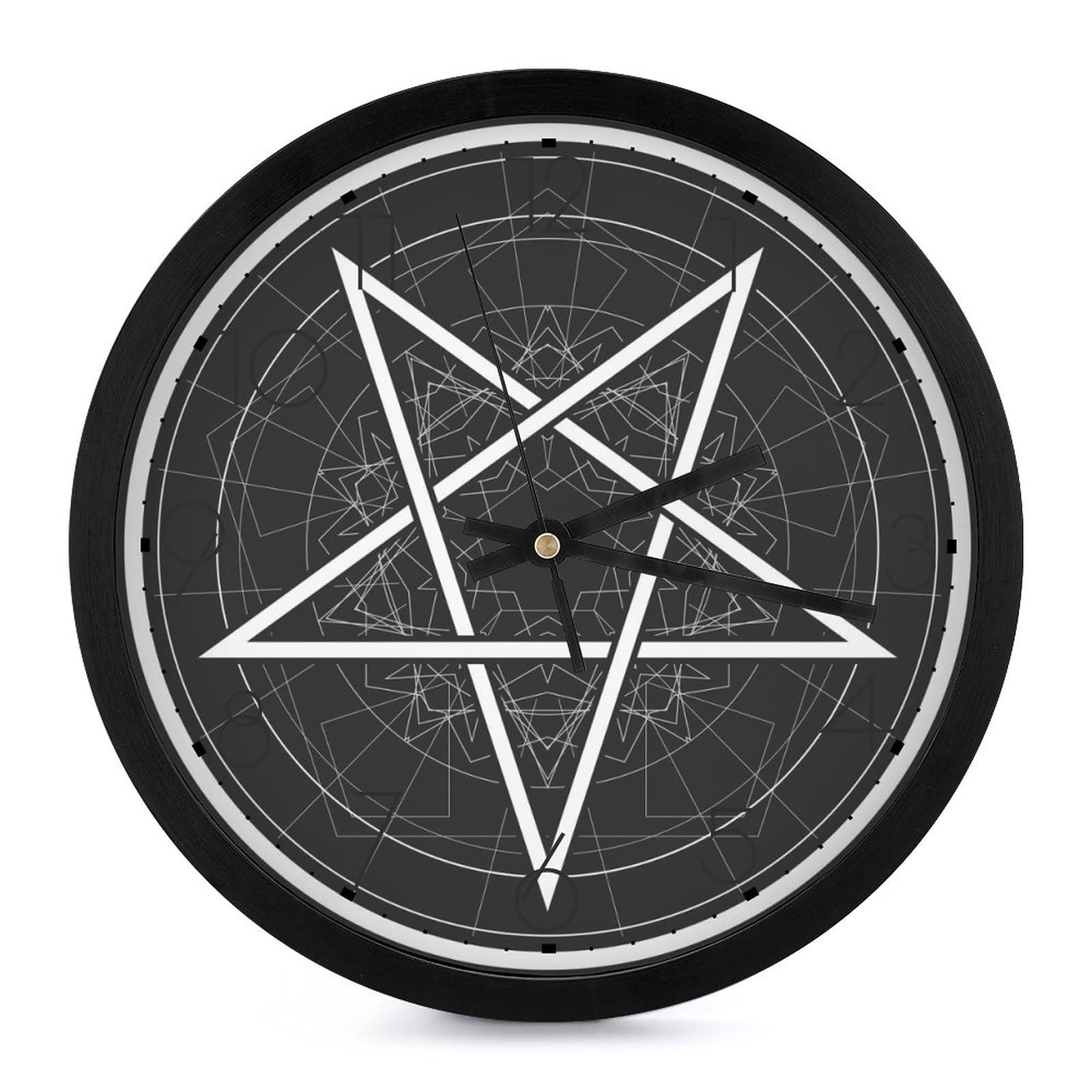 Horloge murale ronde pentagramme grands chiffres pour ne plus manquer l'heure