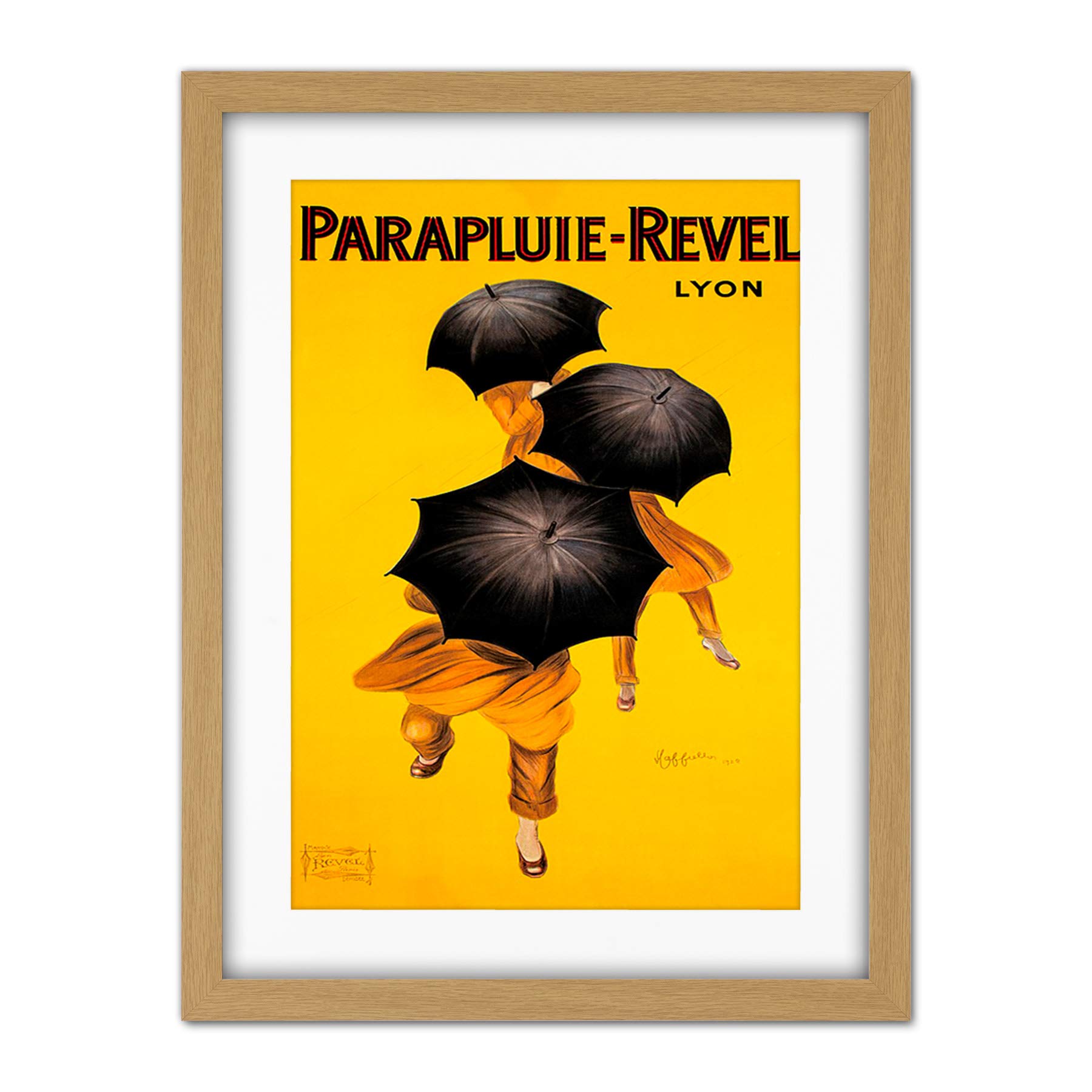Wee Blue Coo Parapluie Revel Umbrella Rain Lyon France Artwork Framed Wall Art Print 18X24 Inch