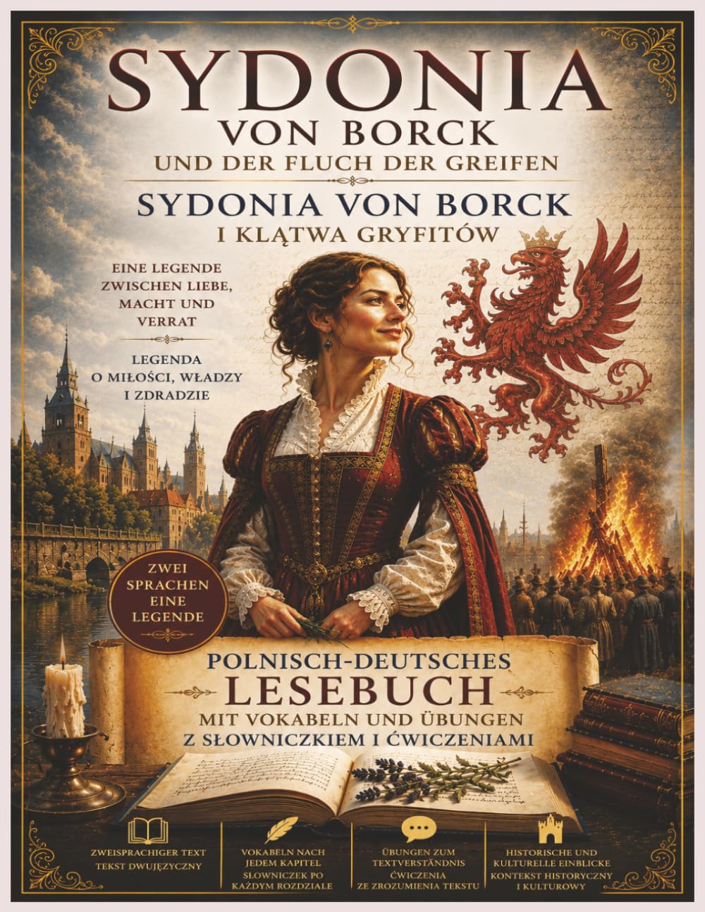 Sydonia von Borck und der Fluch der Greifen: Polnisch-Deutsches Lesebuch mit Vokabeln und Übungen