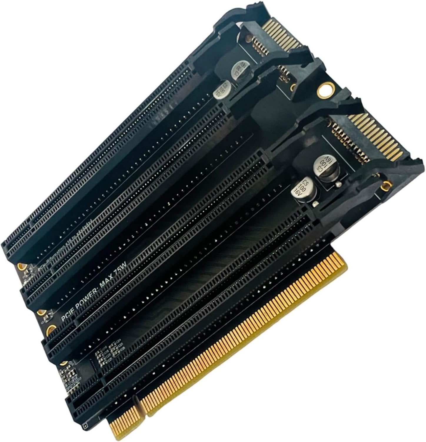 PCIE X16 to X4X4X4X4 Splitter Card SATA Power Expansion Card 20.2mm