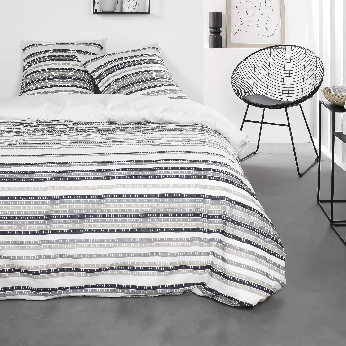 TODAY Sunshine Parure Letto Matrimoniale 100% Cotone – Copripiumino 220x240 Cm E 2 Federe 63x63 Cm – Certificato Oeko-Tex