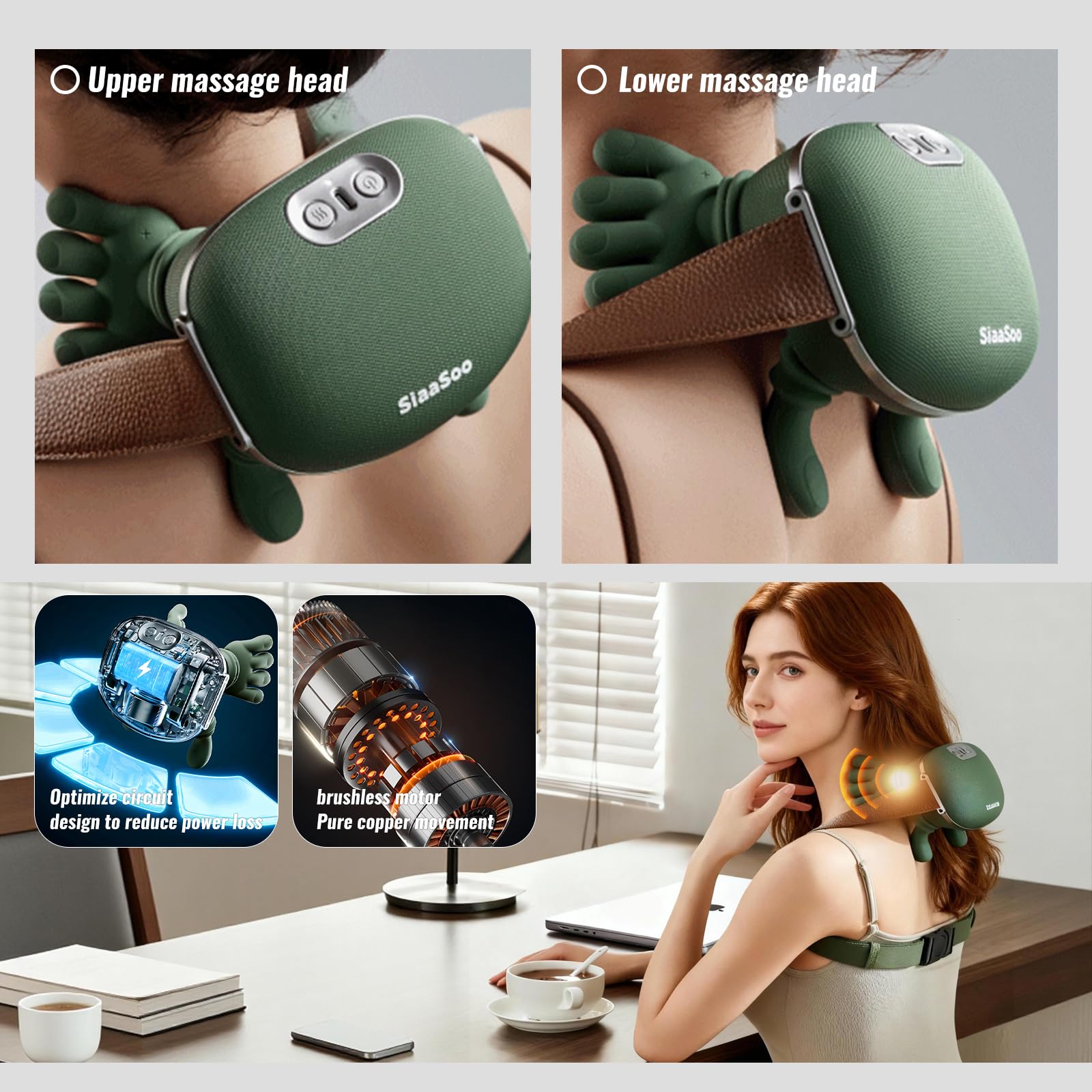 Appareil de massage du dos, masseur de nuque 4D, 3 réglages de massage et 2 niveaux de chauffage, pour la maison, le bureau, les voyages, détendre les muscles, soulager la fatigue