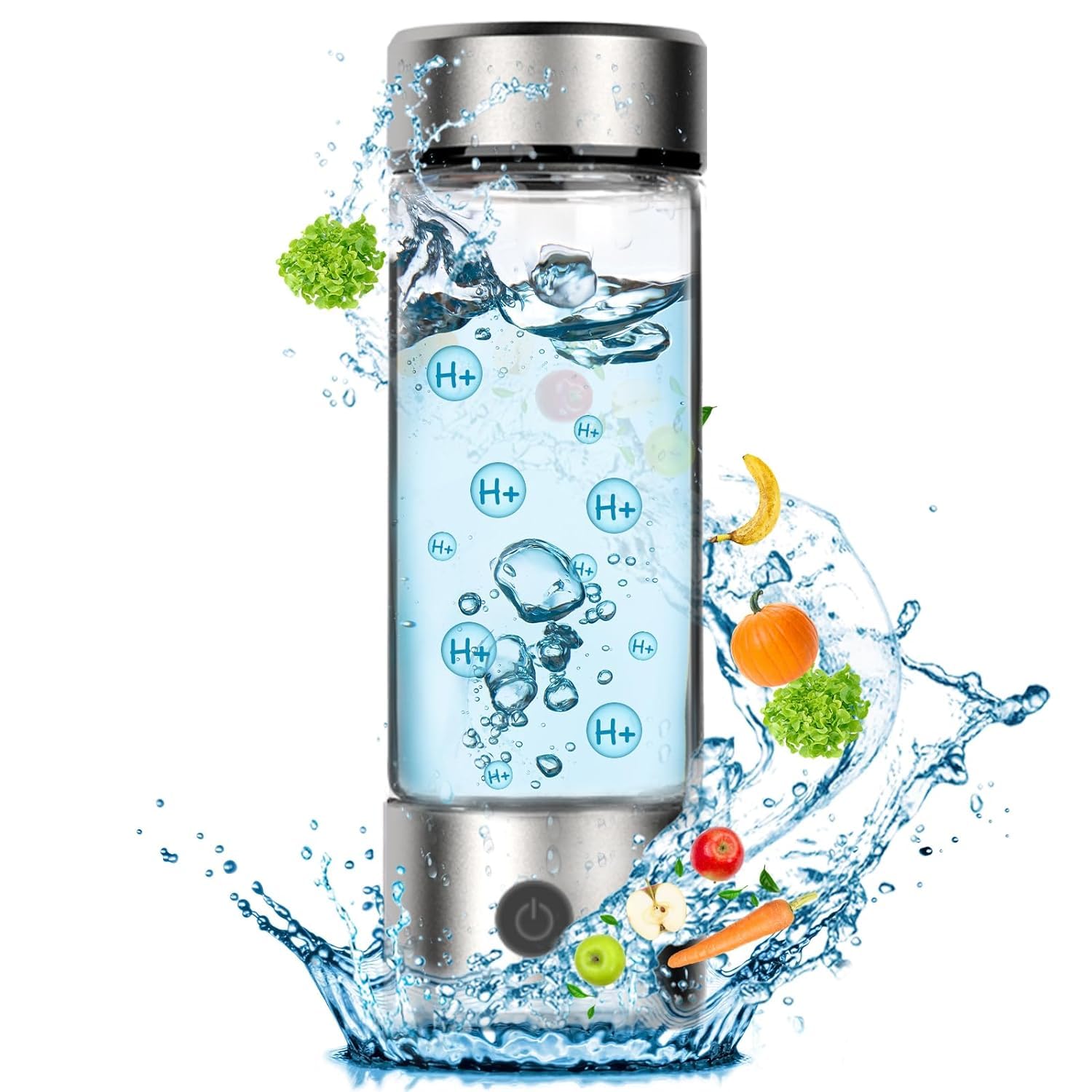 UNDERRATORHydrogen Water Bottle 2024 Generator with SPE PEM Technology Water Ionizer, Hydrogen Water Machine Improve Water in 3 Minutes for Home, Office, Travel, Daily Drinking（Silver）, HB-420