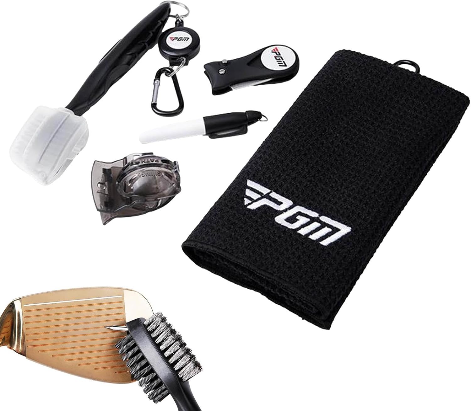 Golf Equipment and Accessories - Portable Practical Golfing Set,Divot Repair Tool, Club Cleaning Brush for Outdoor Use, for Women, Men