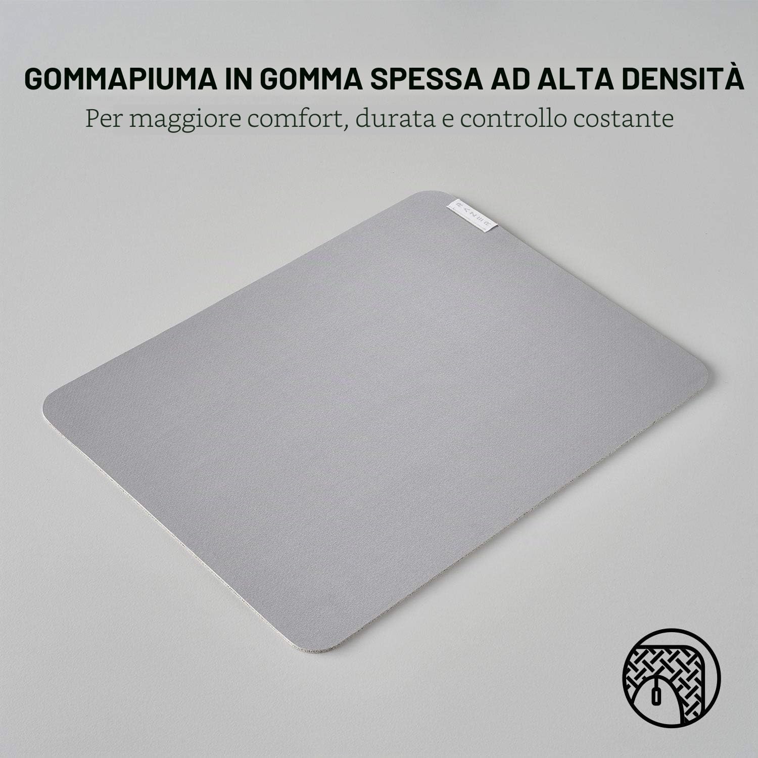 Razer Pro Glide - Tappetino Morbido per Mouse per la Produttività Dell'ufficio (Schiuma di Gomma Spessa e ad Alta Densità, Superficie in Tessuto Micro-Tessuto Testurizzata) Grigio