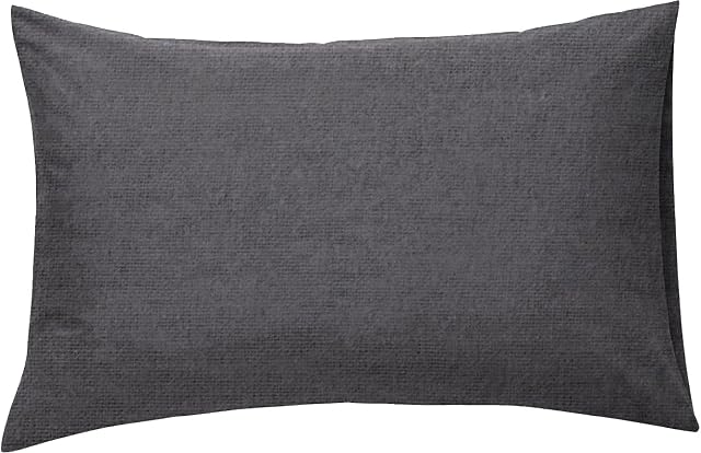 100% Brushed Cotton Flannelette Pillowcase Pair in 12 Colours (Pillowcase Pair, Charcoal)