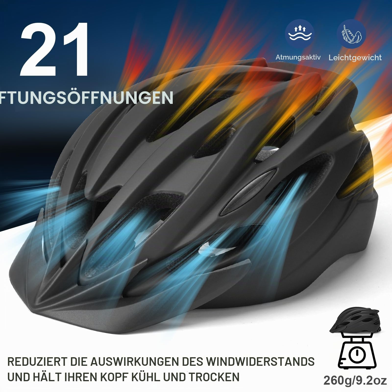 Fahrradhelm, Fahrradhelm Erwachsene mit Licht, Radhelm, Cityhelm Urban Fahrradhelm für Herren Damen mit Visier, Fahrrad Helm54-61cm