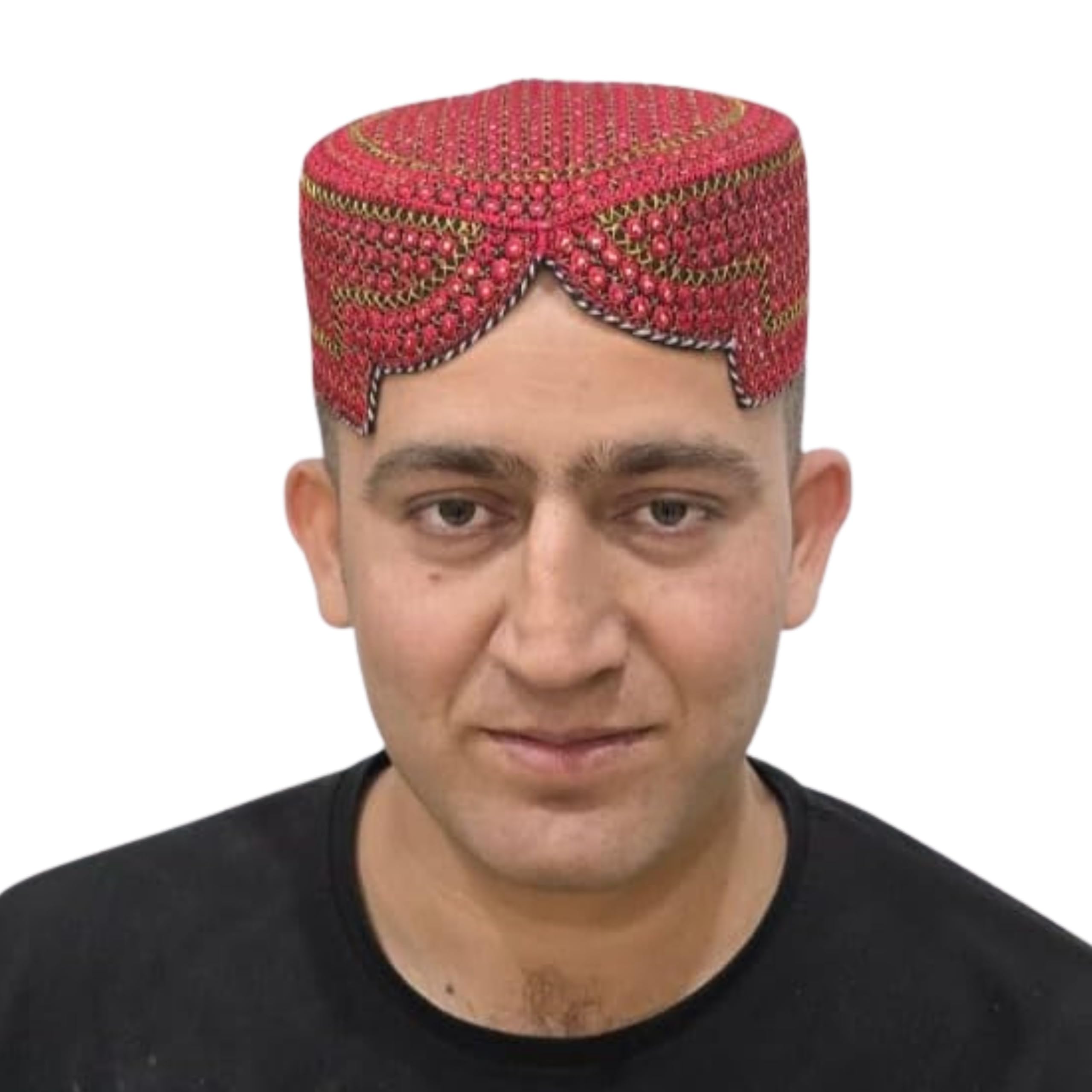 Sindhi Topi Kufi Traditional Handmade Cap with Embroidered Front Cut Unisex, Ramadan, Eid Gift for Muslims Made in Pakistan