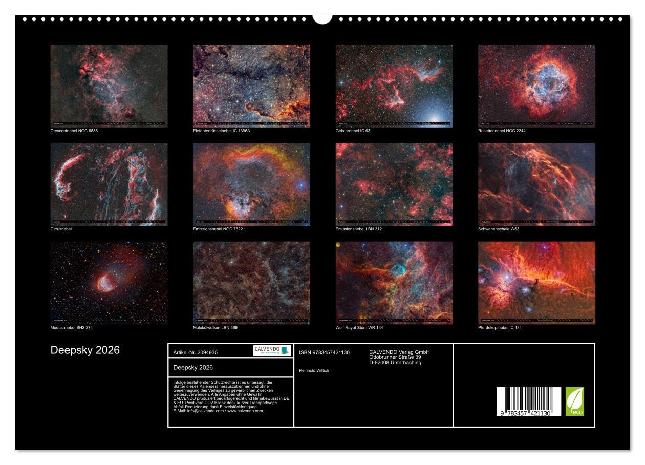 Deepsky 2026 (hochwertiger Premium Wandkalender 2026 DIN A2 quer), Kunstdruck in Hochglanz: Neue Bilder des bekannten Astrofotografen (CALVENDO Wissenschaft)