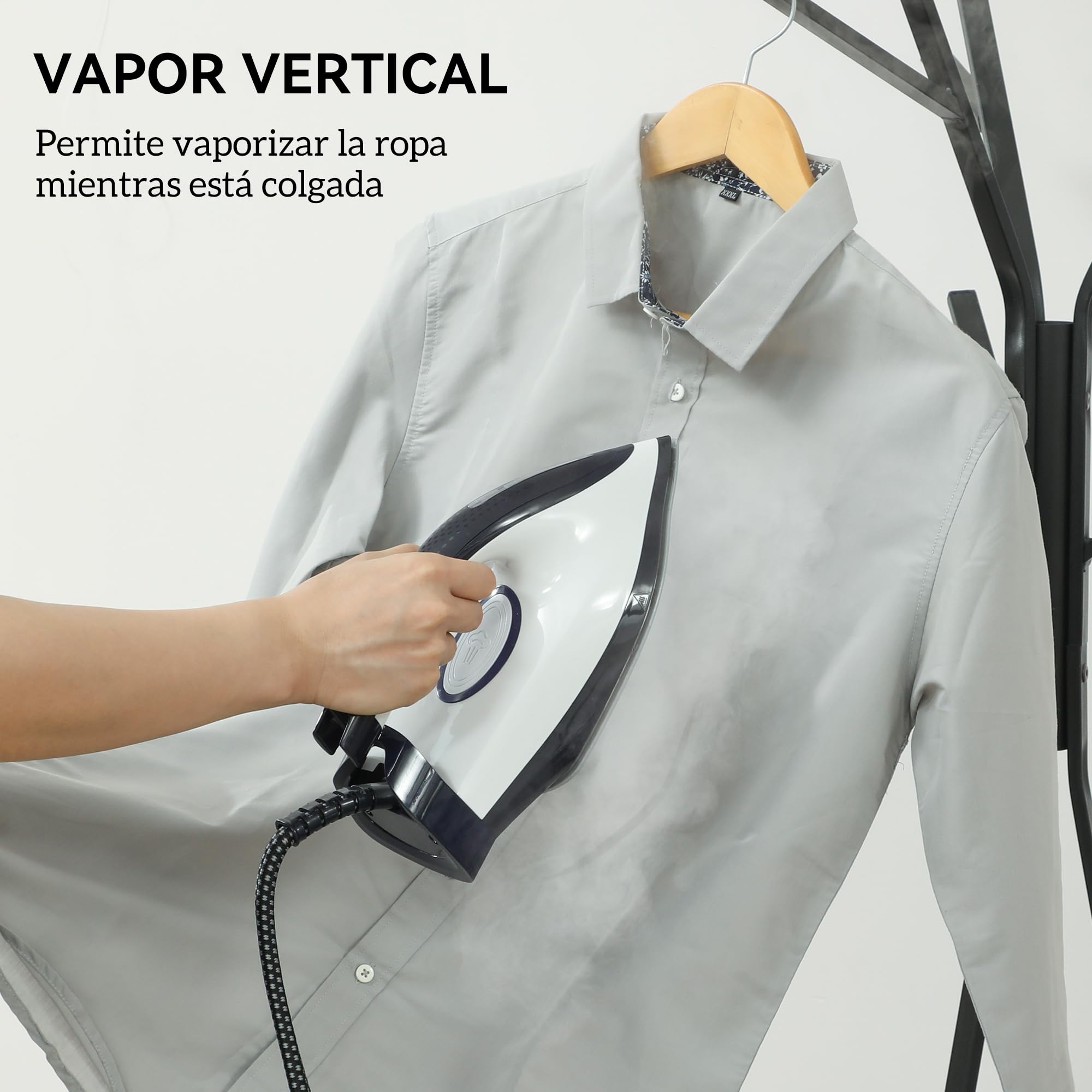 HOMCOM Centro de Planchado 2800W con 8 Bares y 100 g/min Potente Planchado Vertical Función ECO Suela de Cerámica Doble Capa Autolimpieza Sistema Antical Depósito Extraíble 2 L Apagado Automático Azul