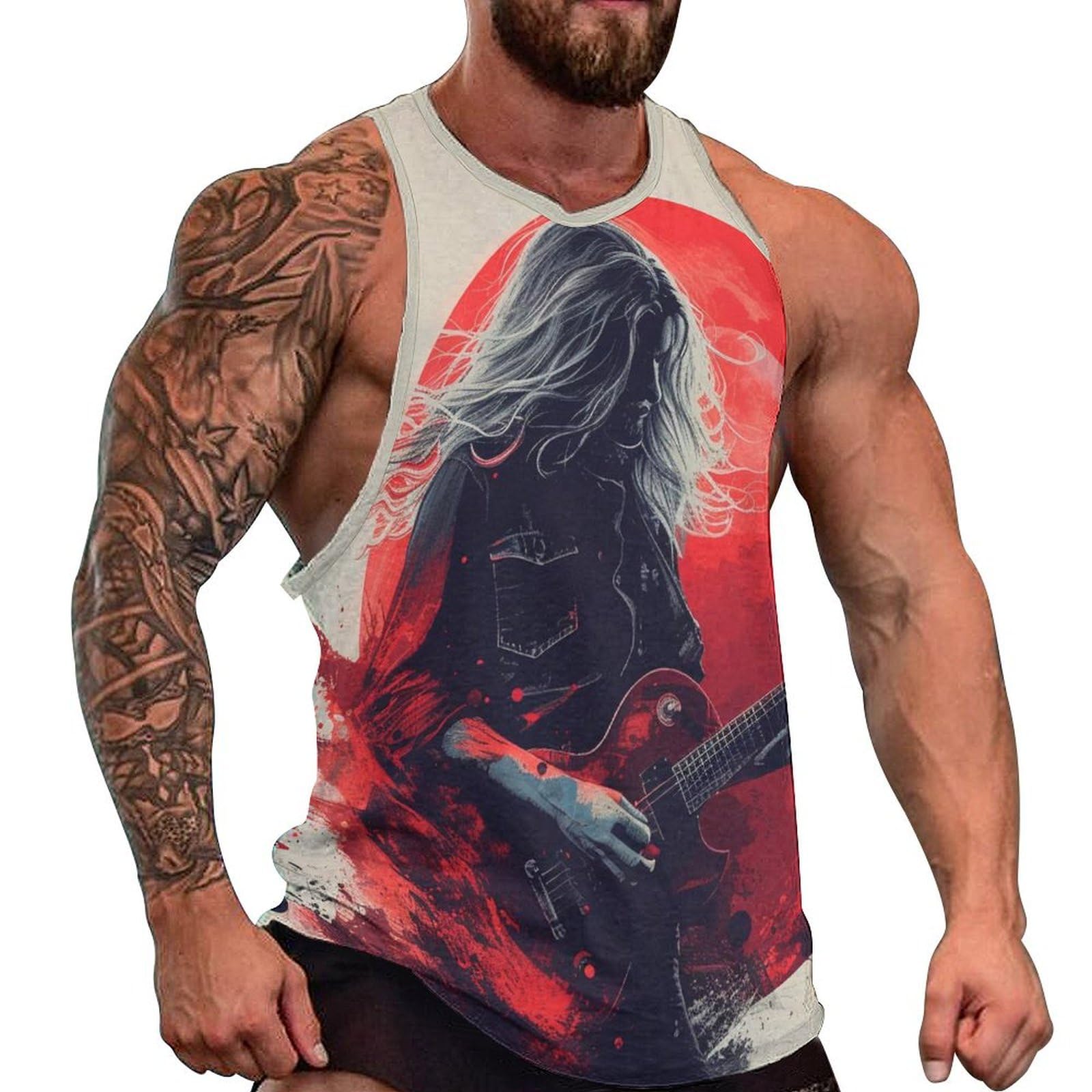 Mens Tank Top 3D Print Casual Summer Sleeveless Shirts Gym Workout Breathable Quick Dry Lightweight Sportswear