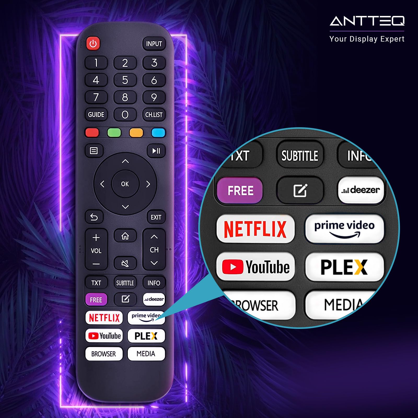 Antteq V25-AF3Q1 Smart TV 25 Pouces (64cm) Full HD,Vidaa OS Télévision avec Triple Tuner Appli Mobile,APP Store,Netflix/DAZN/WiFi, HDMI