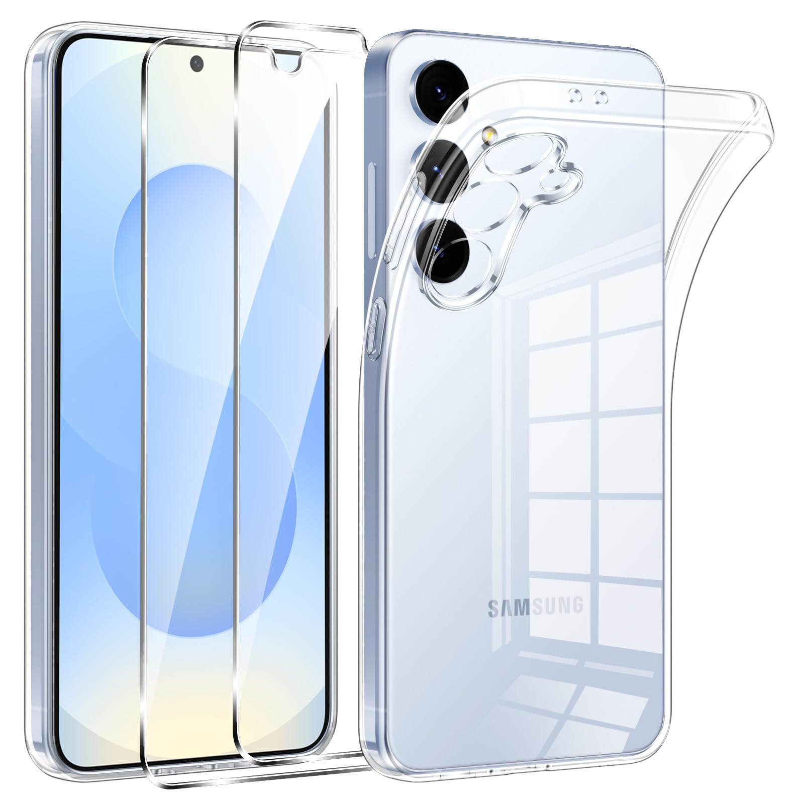 Phoona Handyhlle fr Samsung Galaxy S25 Plus 5G Hlle mit 2 Stck  Panzerfolie,Dnne Weiche TPU Silikon Transparent Stofest Schutzhlle fr  Samsung Galaxy S25 Plus Hlle Klar Kratzfest: Amazon.de: Elektronik & Foto
