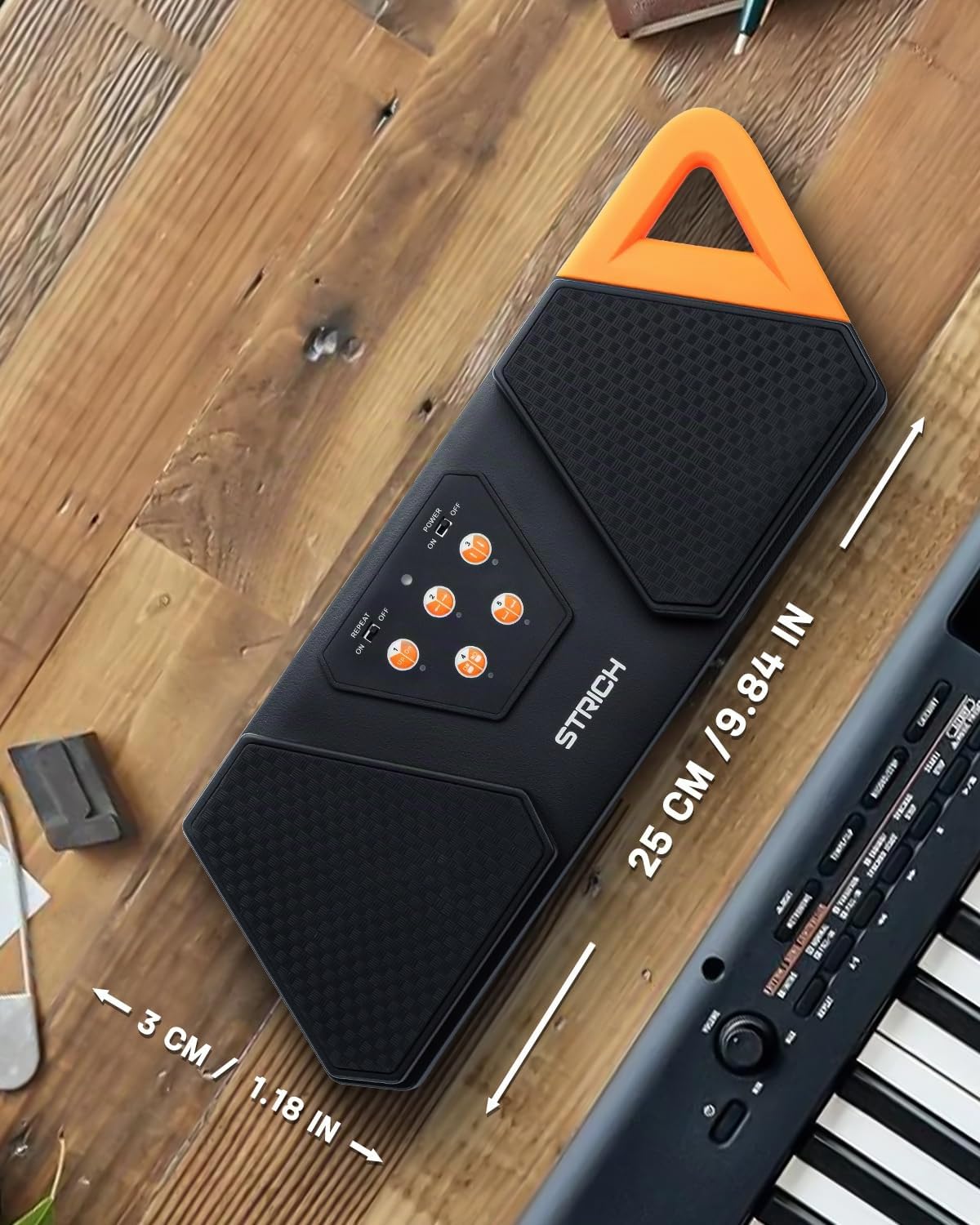 STRICH - Pedal inalámbrico para pasar páginas para instrumentos musicales, pedal de pie portátil de goma antideslizante, volteador de páginas musical recargable silencioso para iPad, tabletas