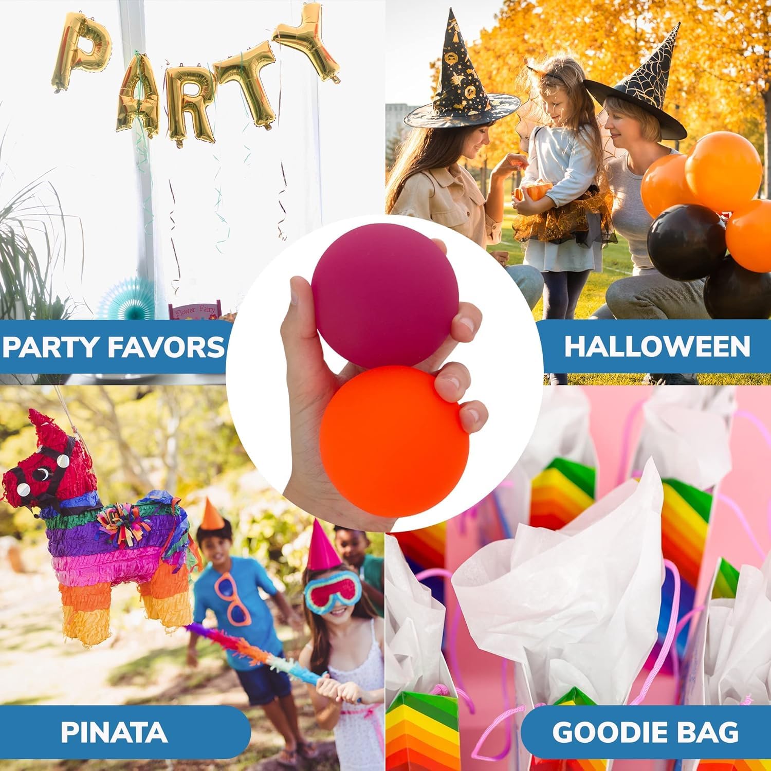 D Moto World 2 Pieces Big in Size Bouncy Balls Diameter Bouncy Ball Party Bags Fillers for Kids Large Assorted School Prize Festival Gifts 3