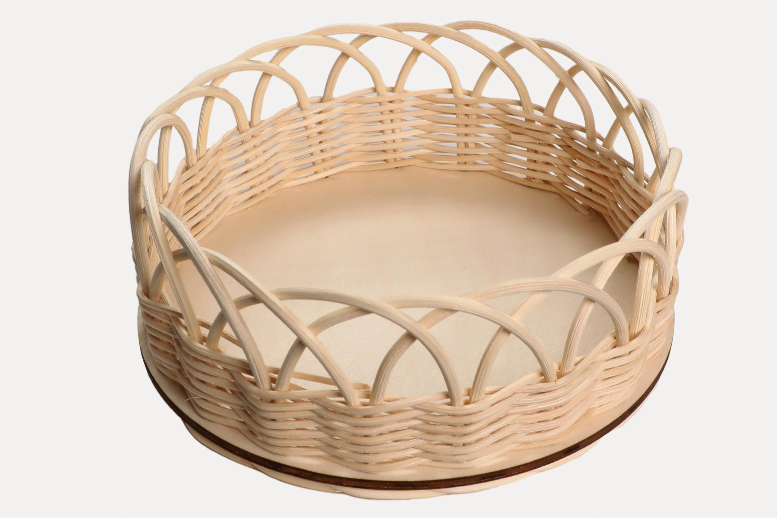 Kit de tejido de cestas redondas de ratán para manualidades, para adultos y niños, hecho a mano, de ratán natural, 16 cm de diámetro.