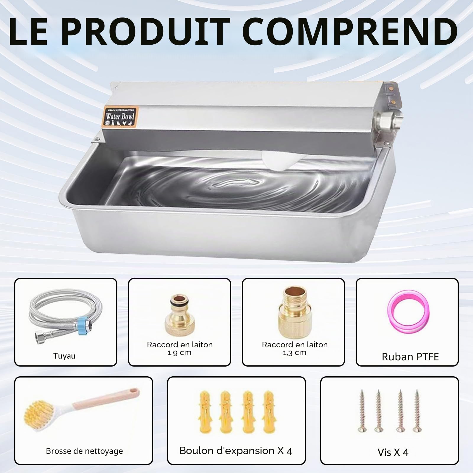 Abreuvoir Automatique pour Chien, 6L Distributeur Automatique d'eau avec Valve à Flotteur Abreuvoir ExtéRieur Mangeoires De Bétail Kits D'Abreuvement pour Volailles pour ChèVre, Moutons, Chiens